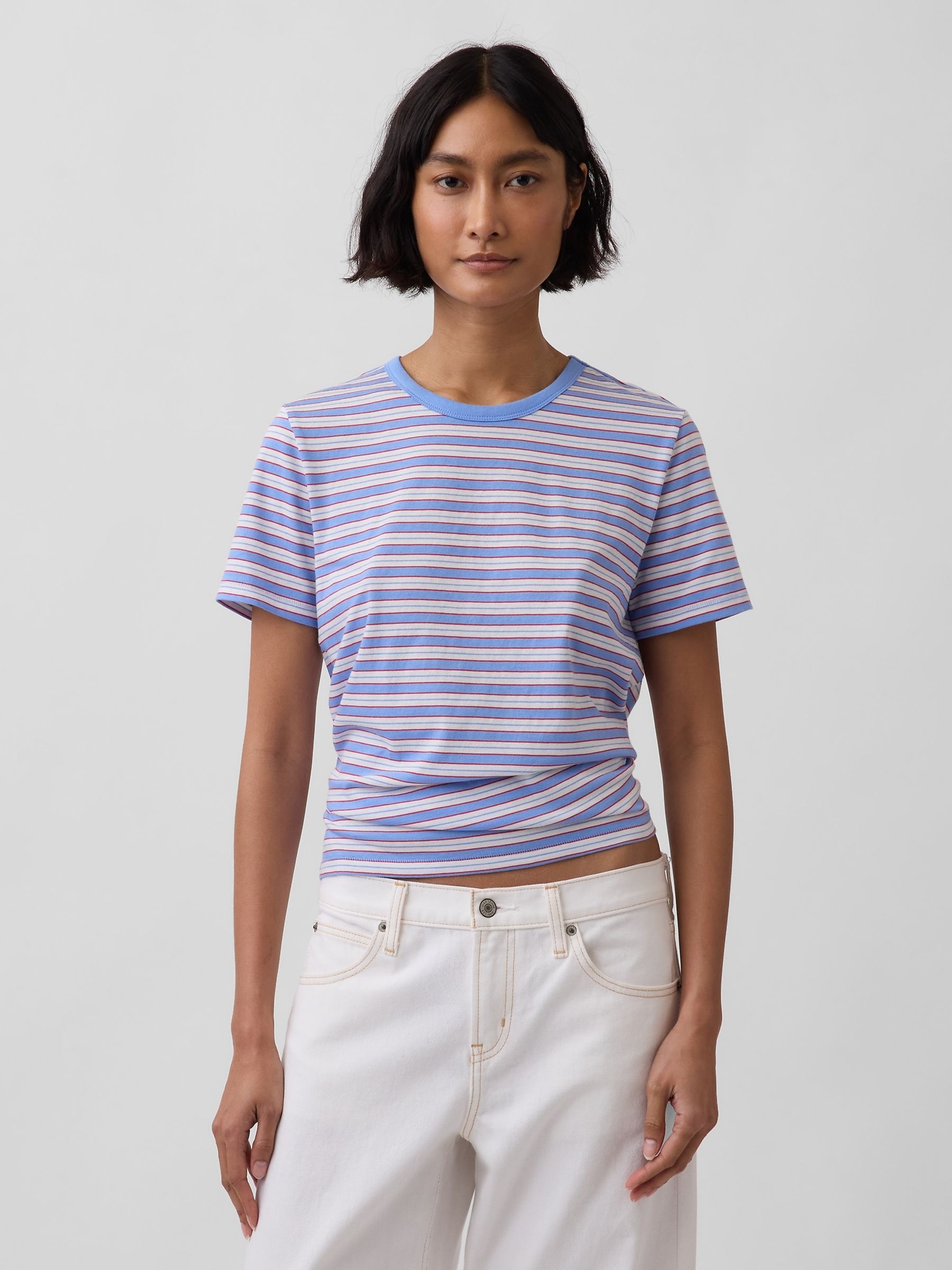 Blue Stripe VintageSoft Short Sleeve T-Shirt - Image 1 of 4