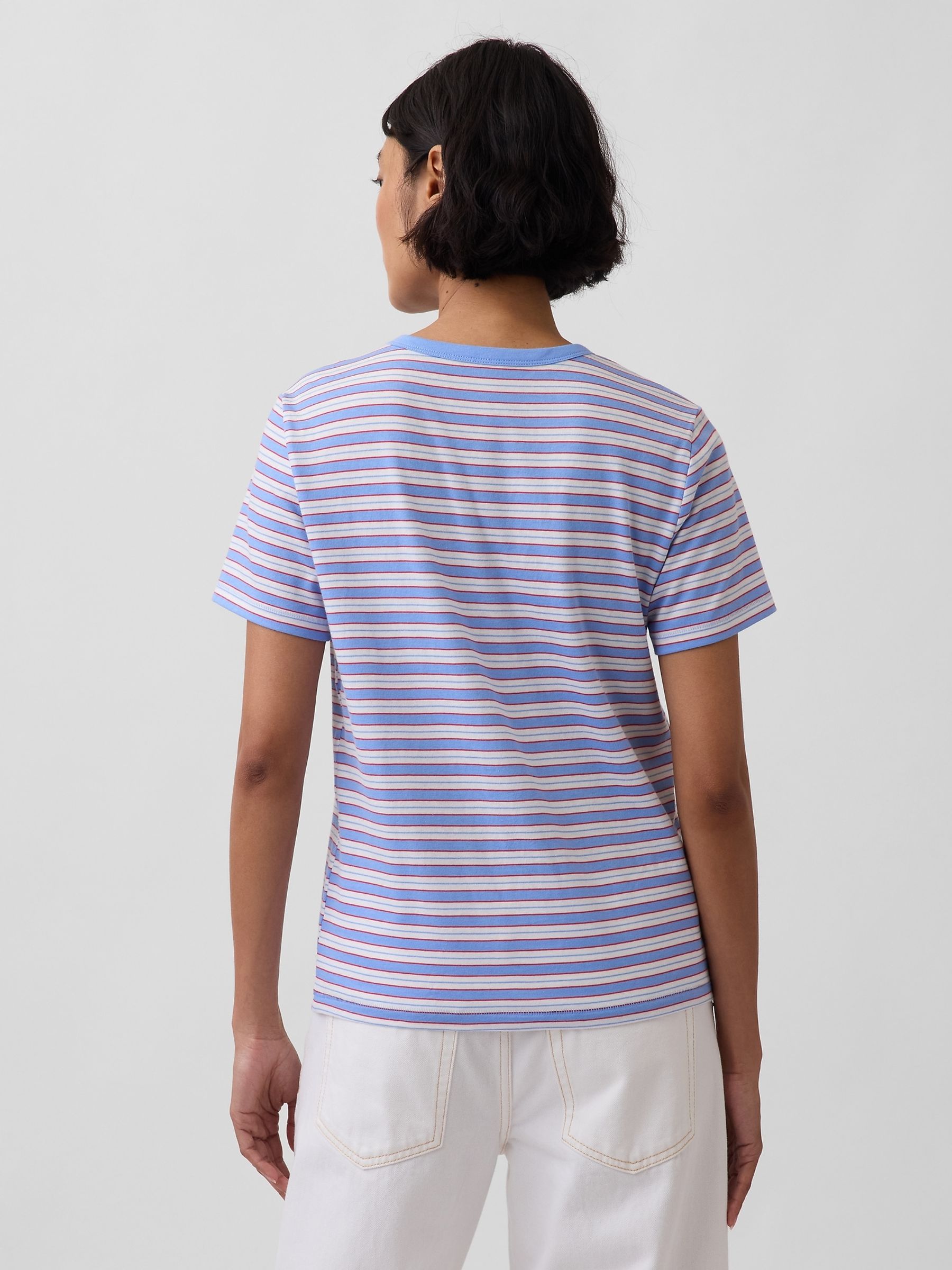 Blue Stripe VintageSoft Short Sleeve T-Shirt - Image 2 of 4