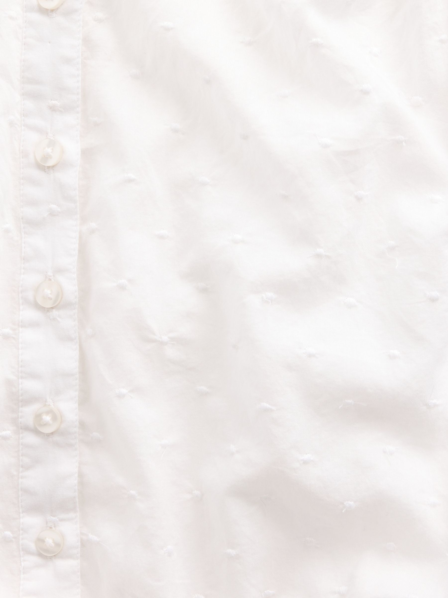White Button-Front Crop Short Sleeve Peplum Top - Image 4 of 4