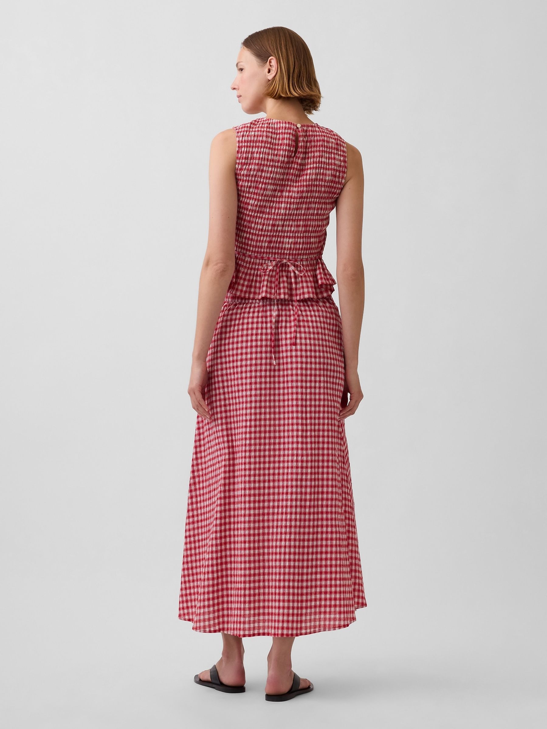 Red Gingham Maxi Skirt - Image 2 of 4