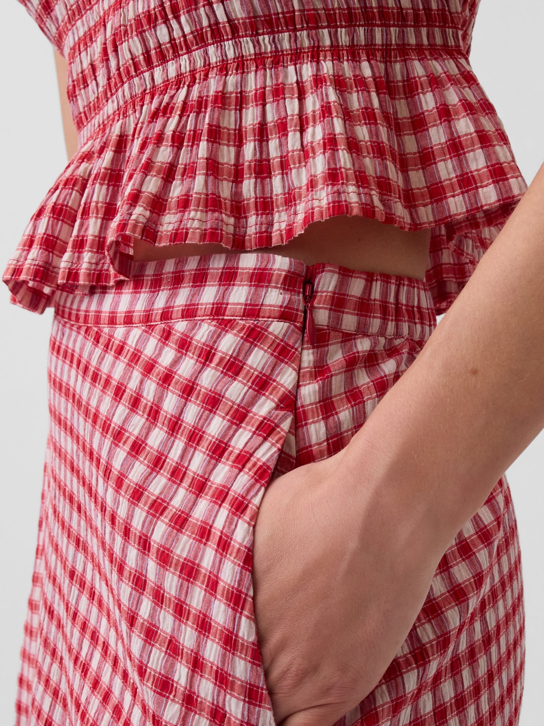 Red Gingham Maxi Skirt - Image 4 of 4