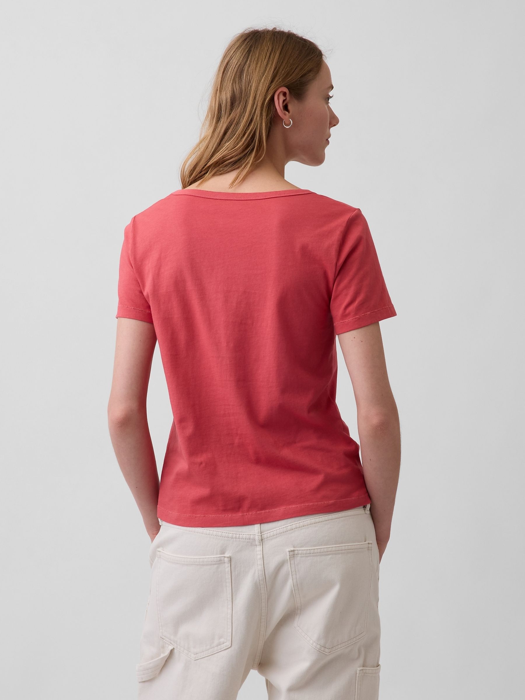 Red VintageSoft V-Neck Short Sleeve T-Shirt - Image 2 of 4