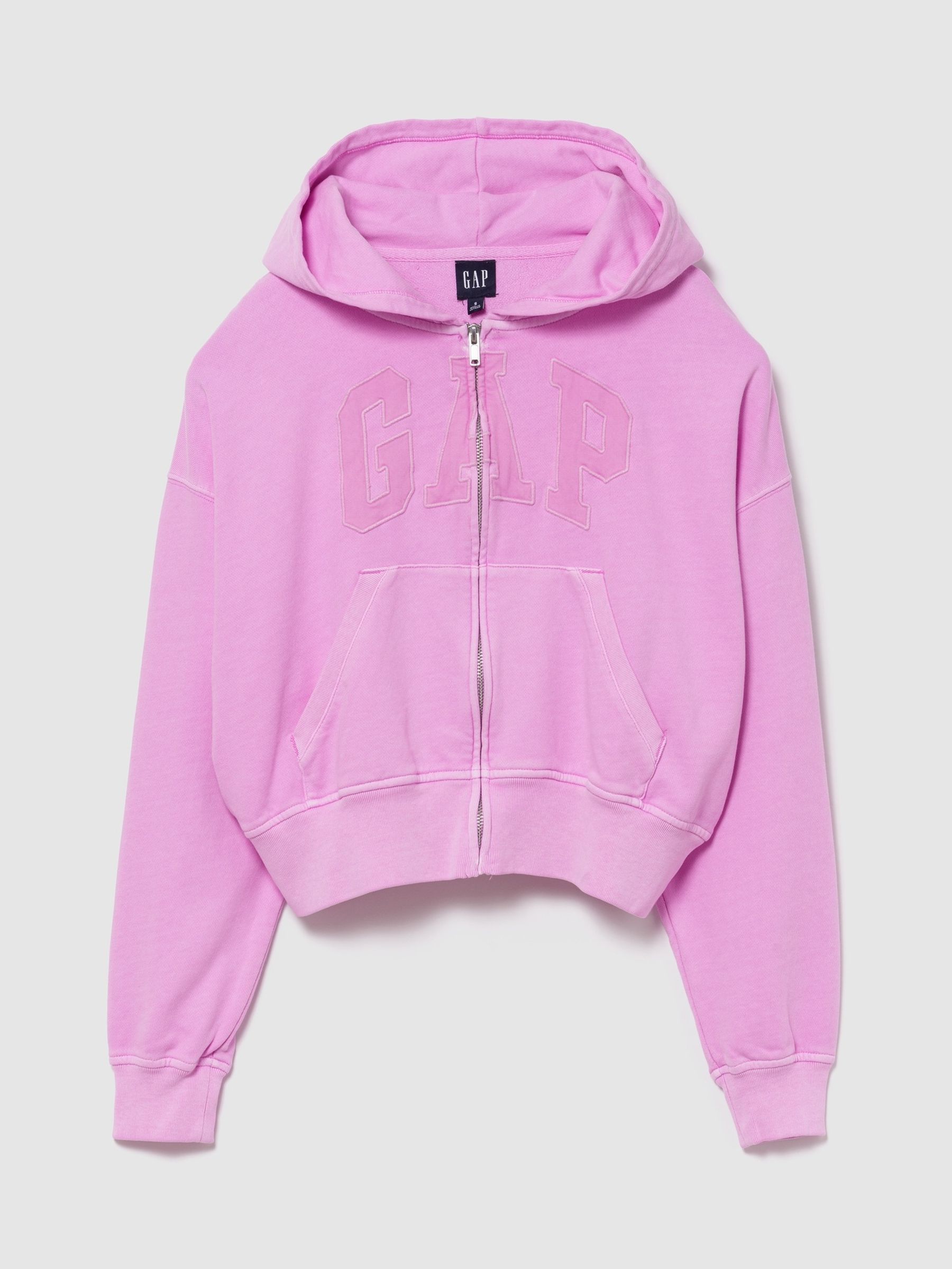 Pink Relaxed Logo Zip Hoodie | Gap