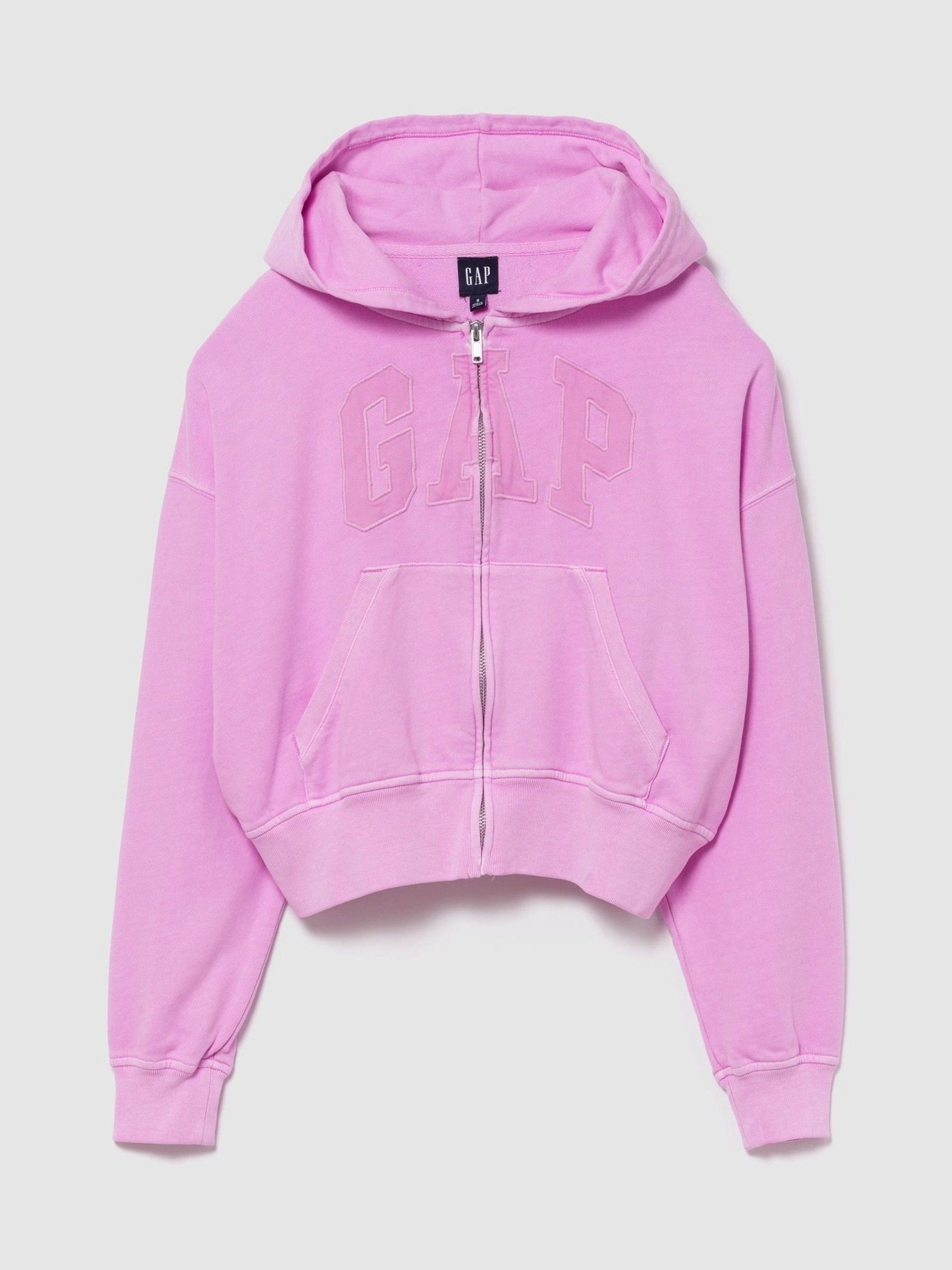 Pink French Terry Oversized Logo Zip Hoodie - Image 1 of 3