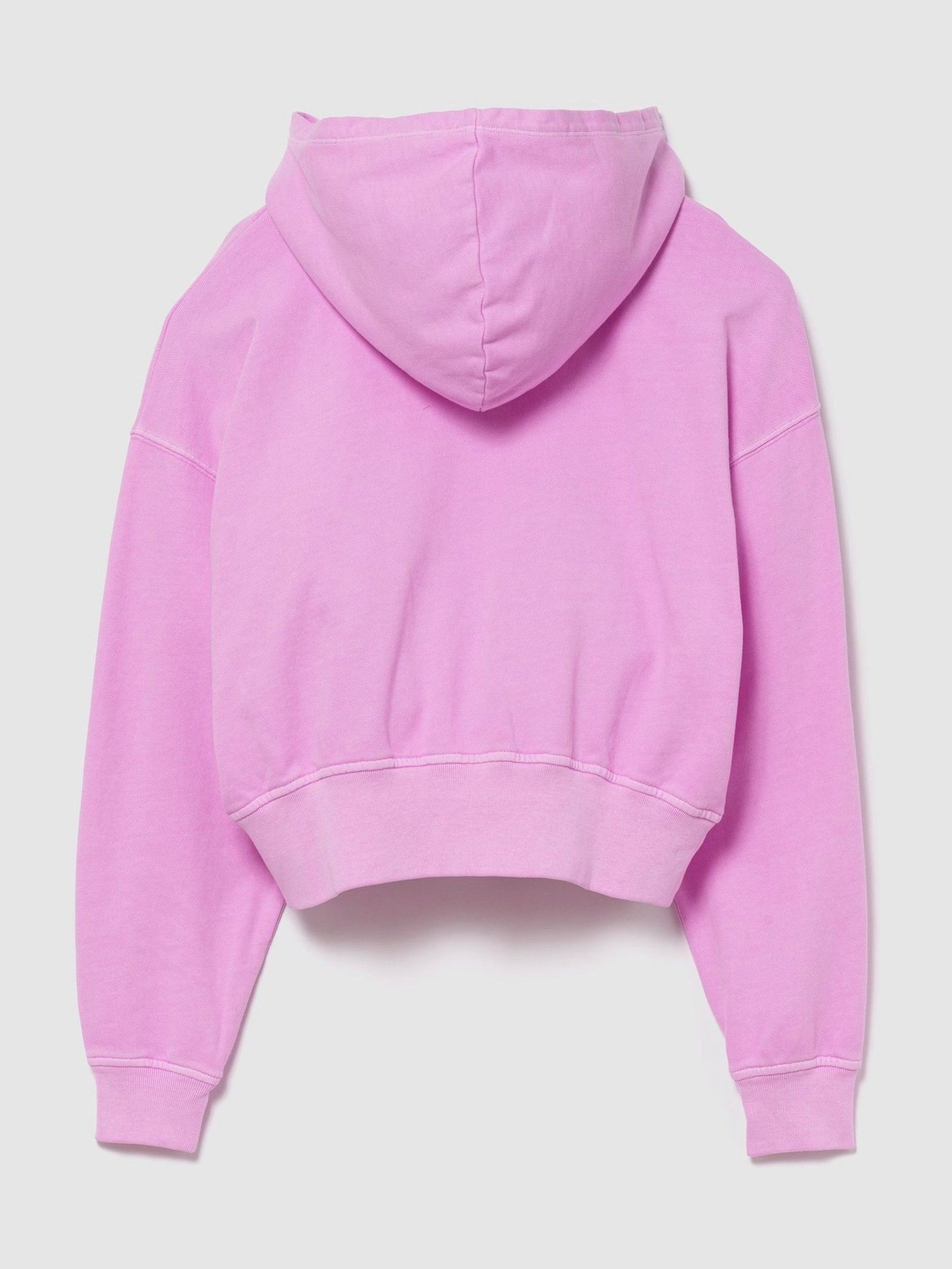 Pink French Terry Oversized Logo Zip Hoodie - Image 2 of 3 Pink French Terry Oversized Logo Zip Hoodie - Image 2 of 3