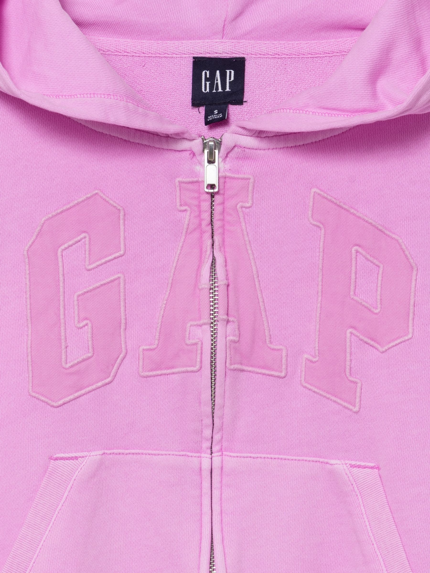 Pink French Terry Oversized Logo Zip Hoodie - Image 3 of 3
