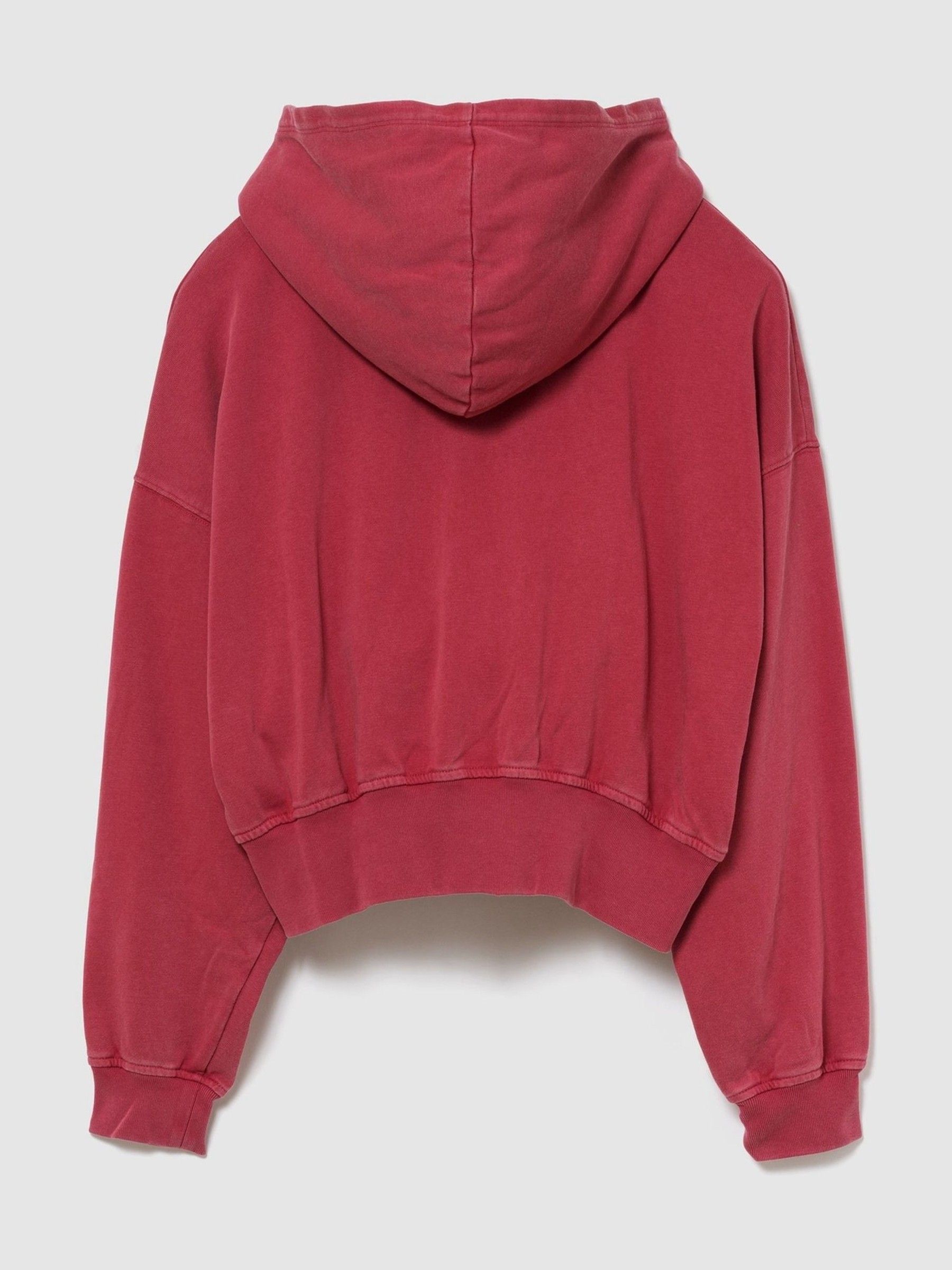 Red French Terry Oversized Logo Zip Hoodie - Image 2 of 3