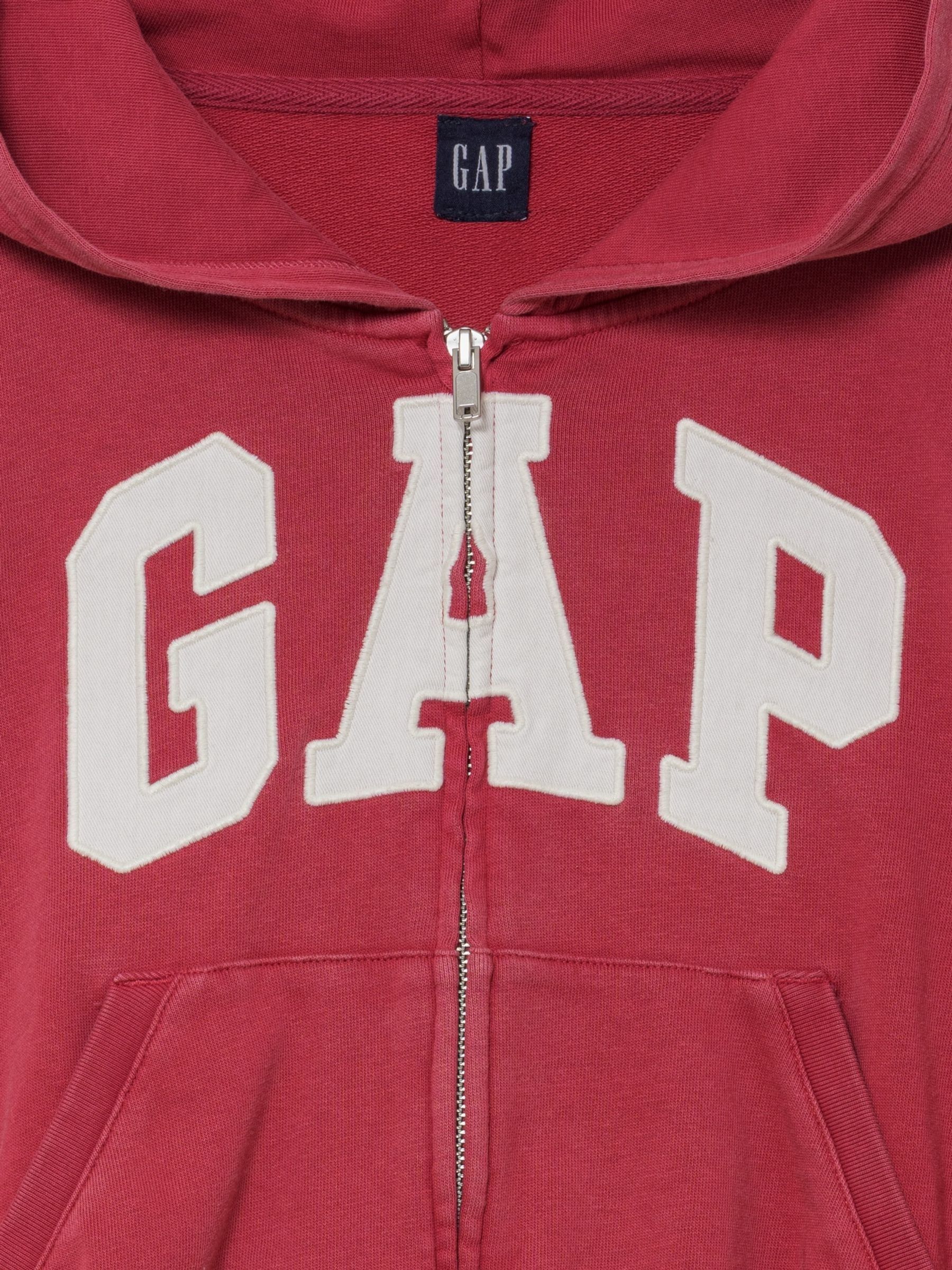 Red French Terry Oversized Logo Zip Hoodie - Image 3 of 3 Red French Terry Oversized Logo Zip Hoodie - Image 3 of 3