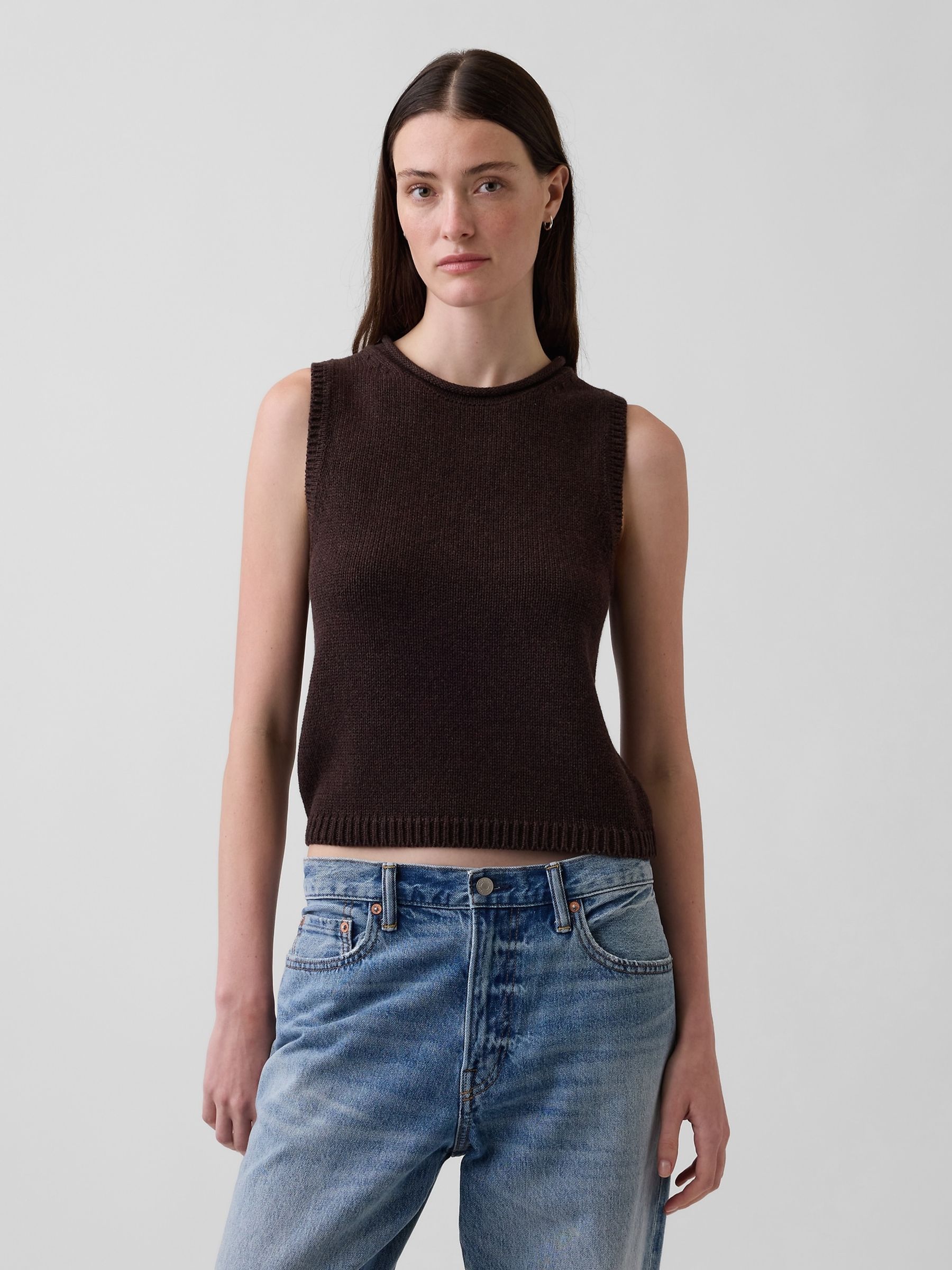Brown Knitted Vest - Image 1 of 4