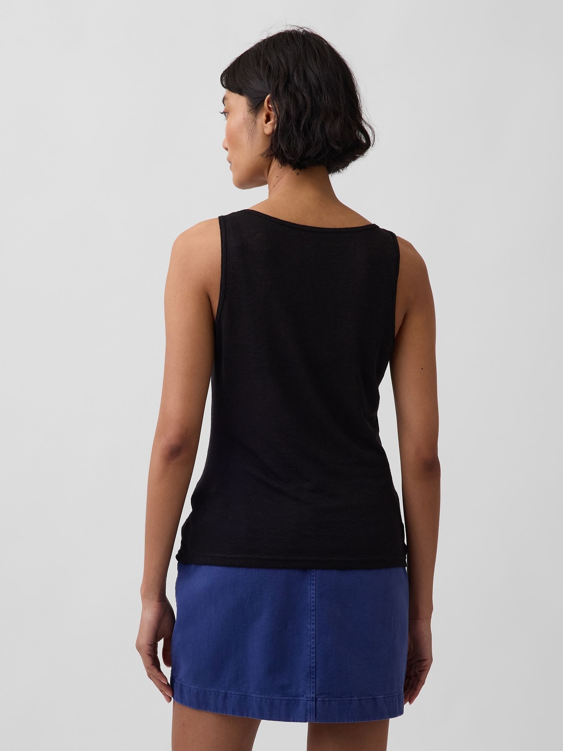 Black Linen-Blend Vest - Image 2 of 4