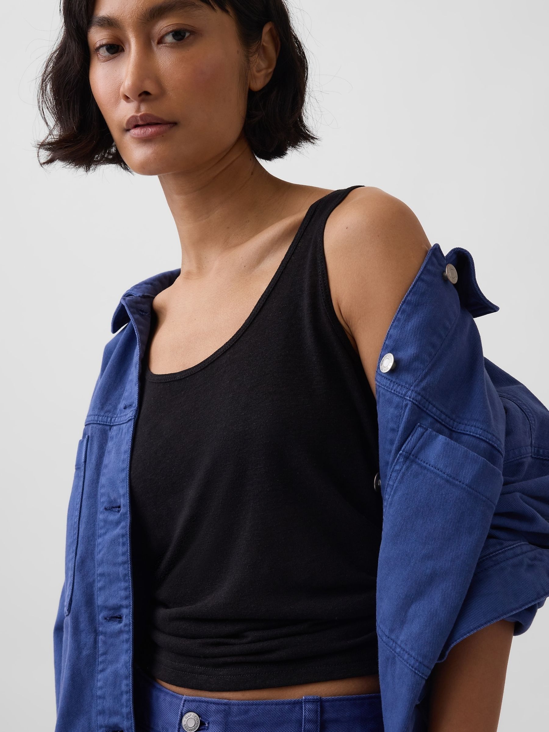 Black Linen-Blend Vest - Image 4 of 4