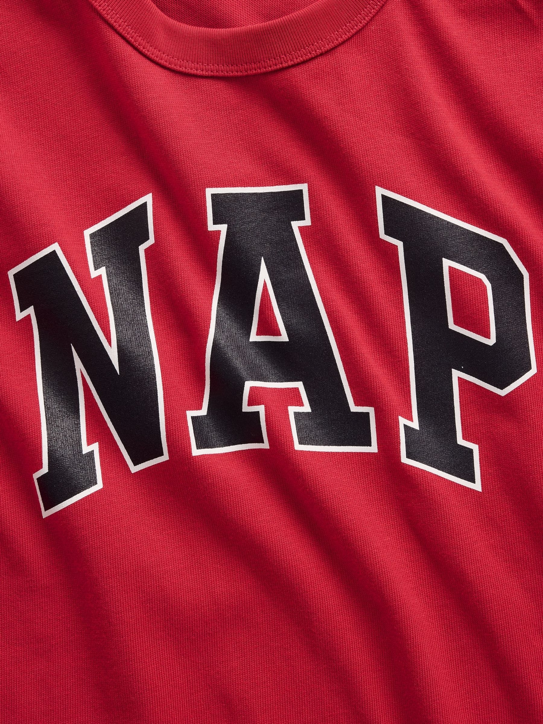 Red NAP Logo Oversized Pyjama Top - Image 4 of 4 Red NAP Logo Oversized Pyjama Top - Image 4 of 4
