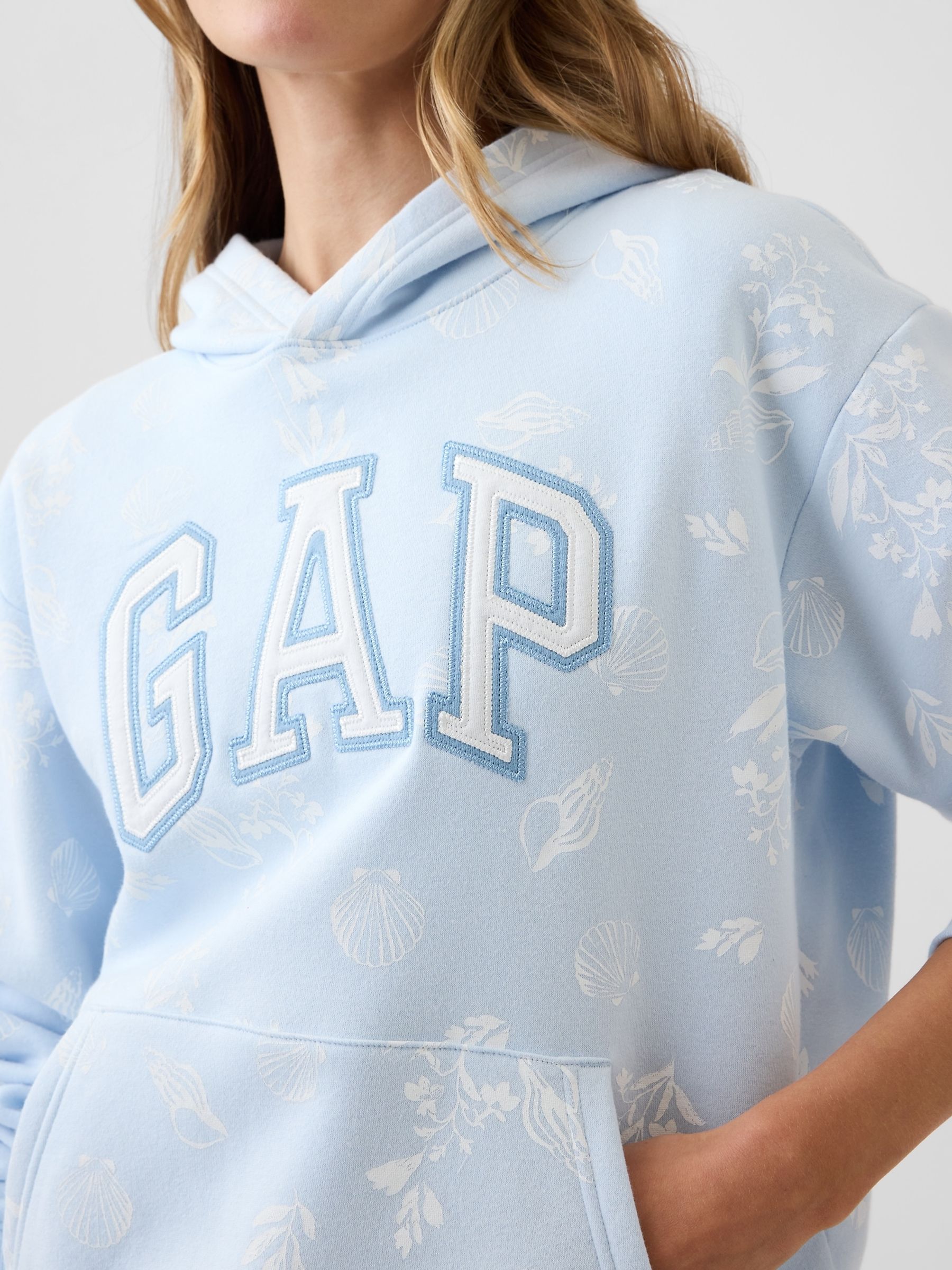 Beachy Blue Relaxed Logo Hoodie - Image 3 of 5