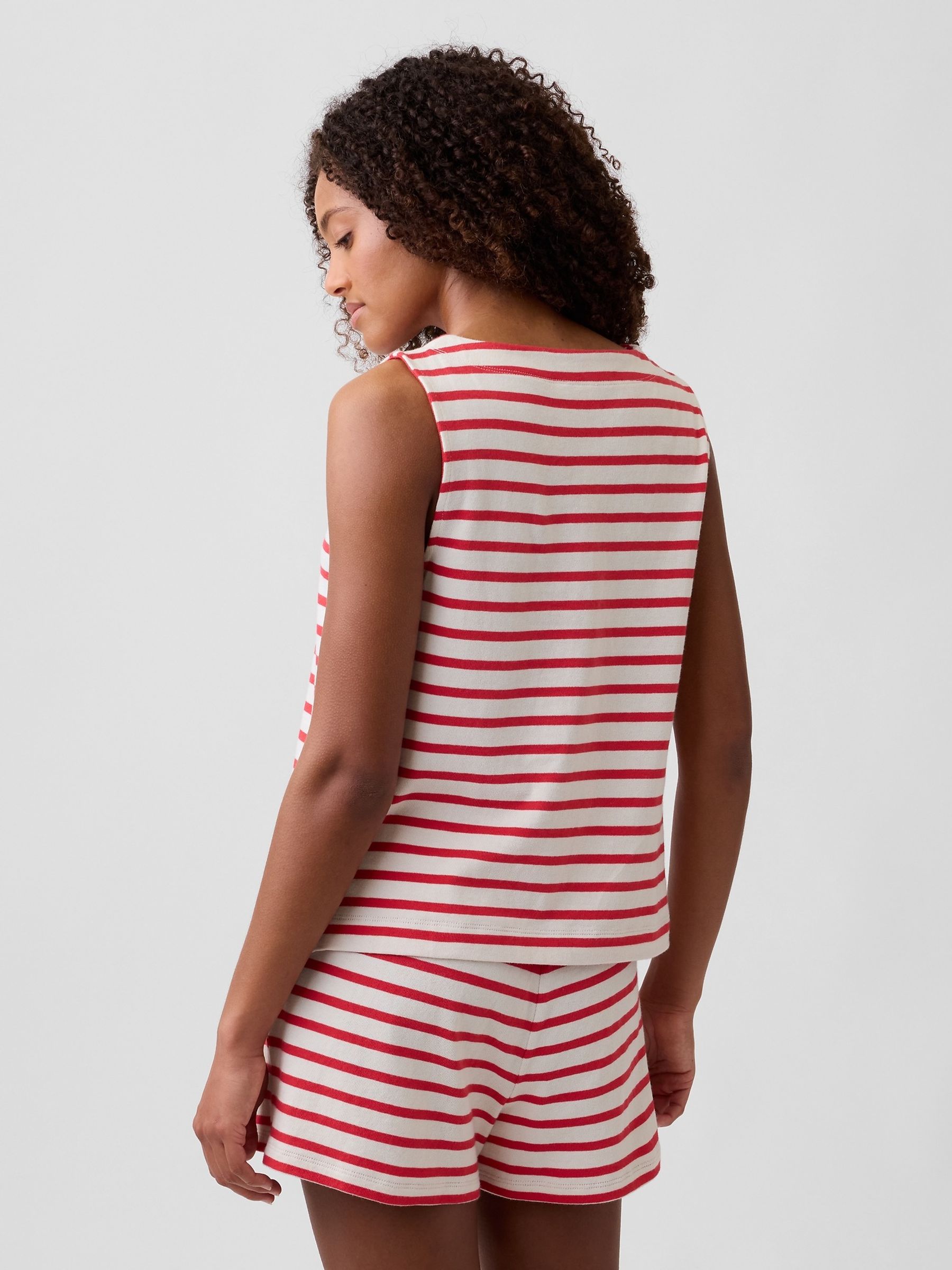 Red Stripe Boatneck Top - Image 2 of 5