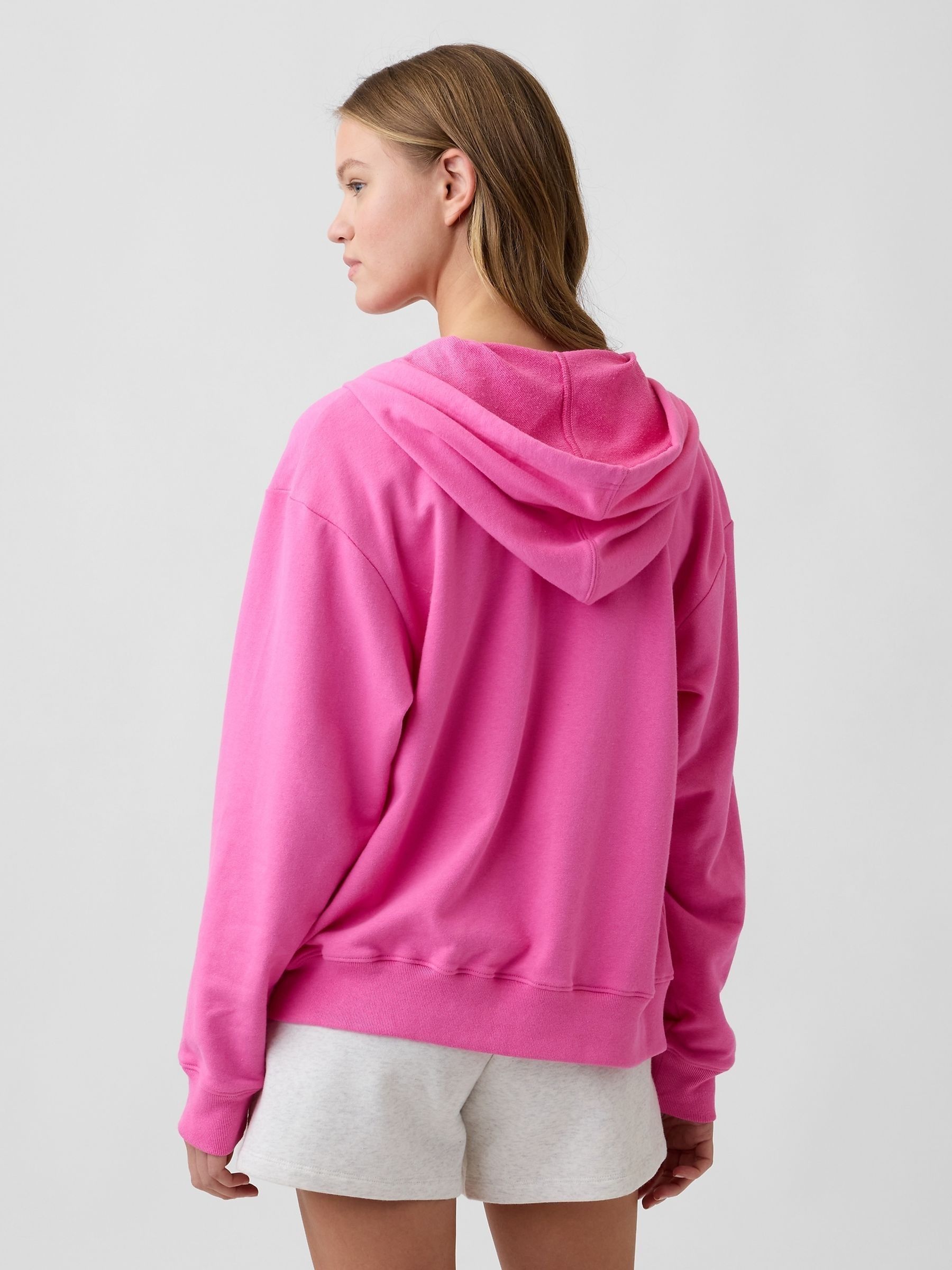Bright Pink Relaxed Gap Logo Zip-up Hoodie - Image 2 of 4