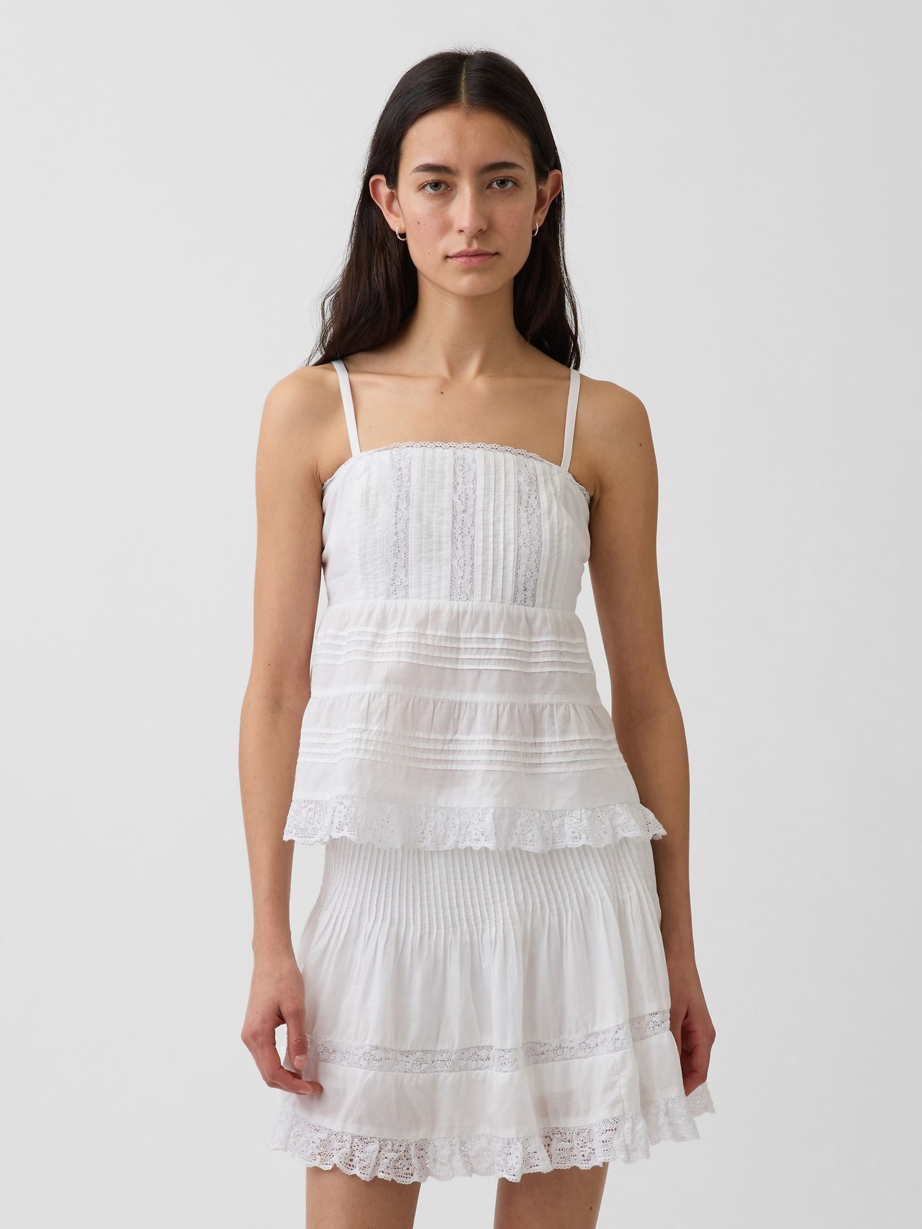 White Lace-Trim Cami - Image 1 of 4 White Lace-Trim Cami - Image 1 of 4