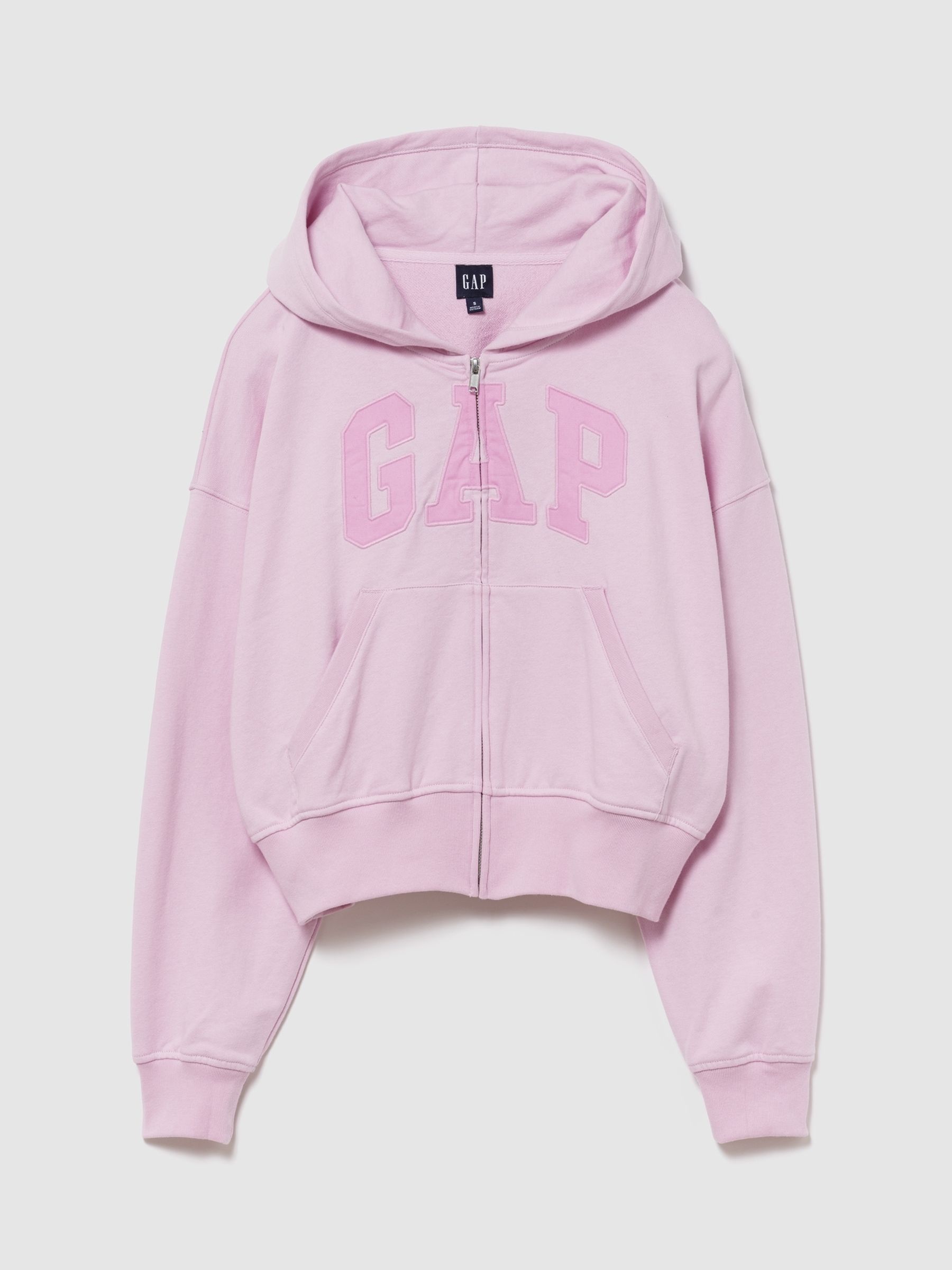 Light Pink Relaxed Logo Zip Hoodie | Gap