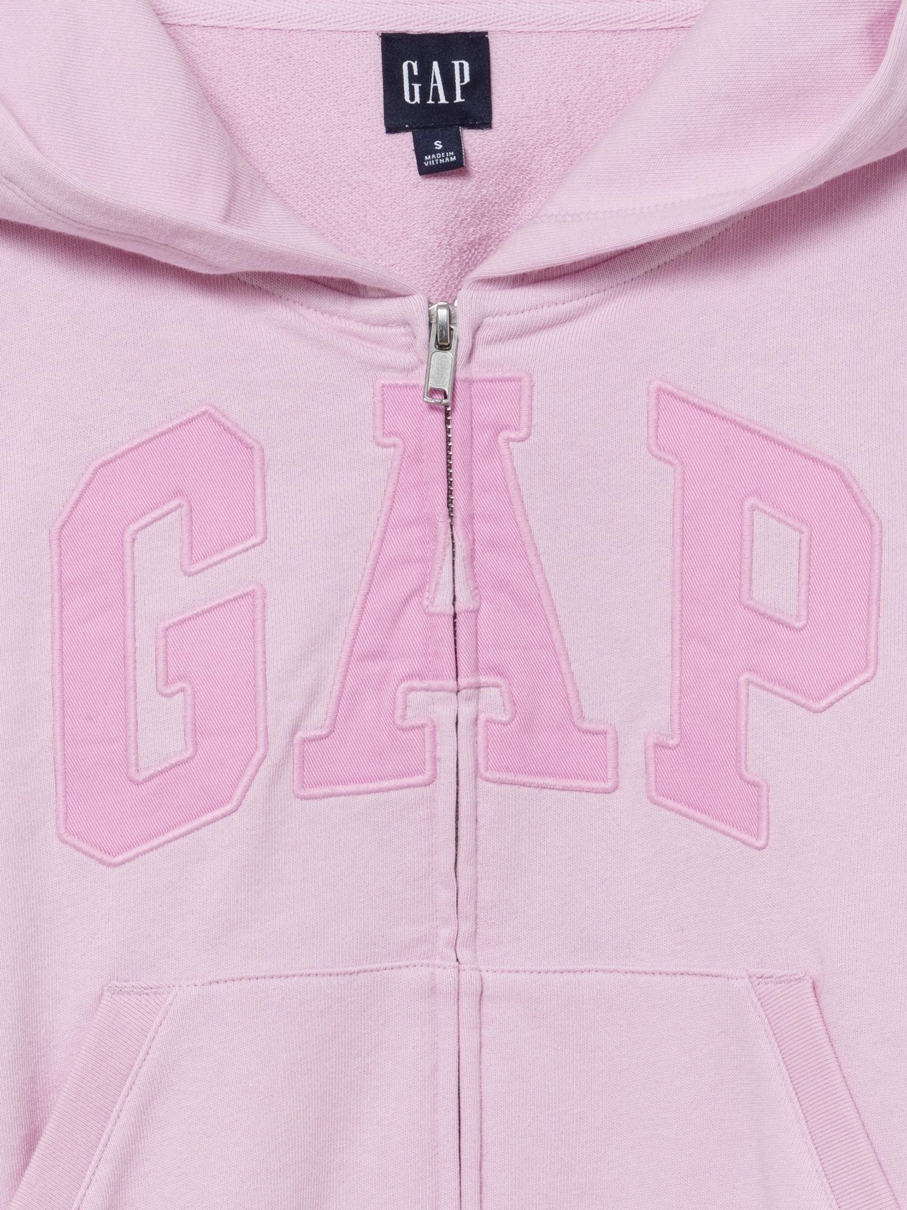 Light Pink French Terry Oversized Logo Zip Hoodie - Image 2 of 2 Light Pink French Terry Oversized Logo Zip Hoodie - Image 2 of 2