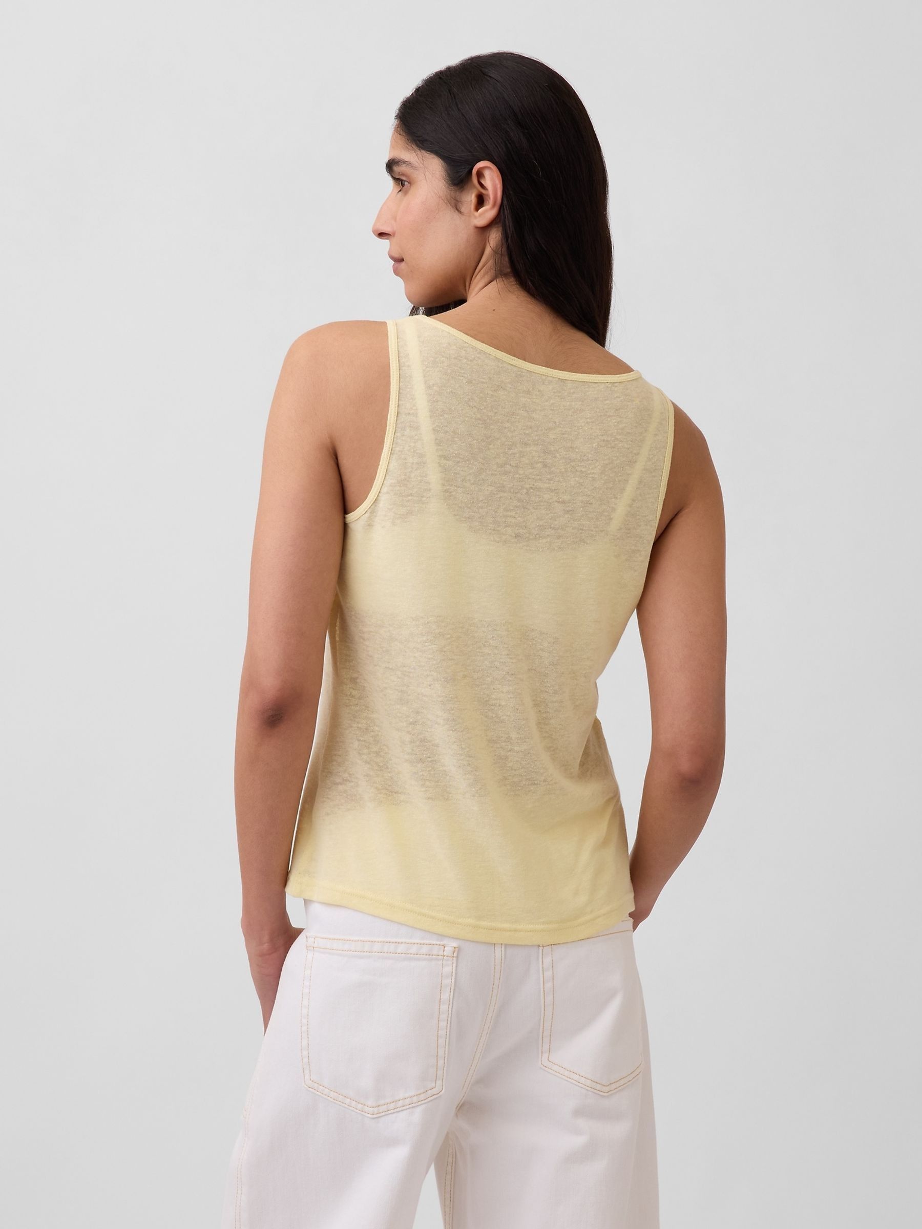 Yellow Linen-Blend Vest - Image 2 of 4