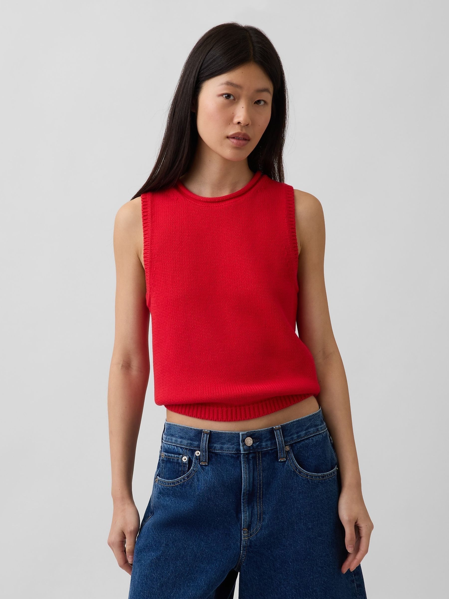 Red Knitted Vest - Image 1 of 4