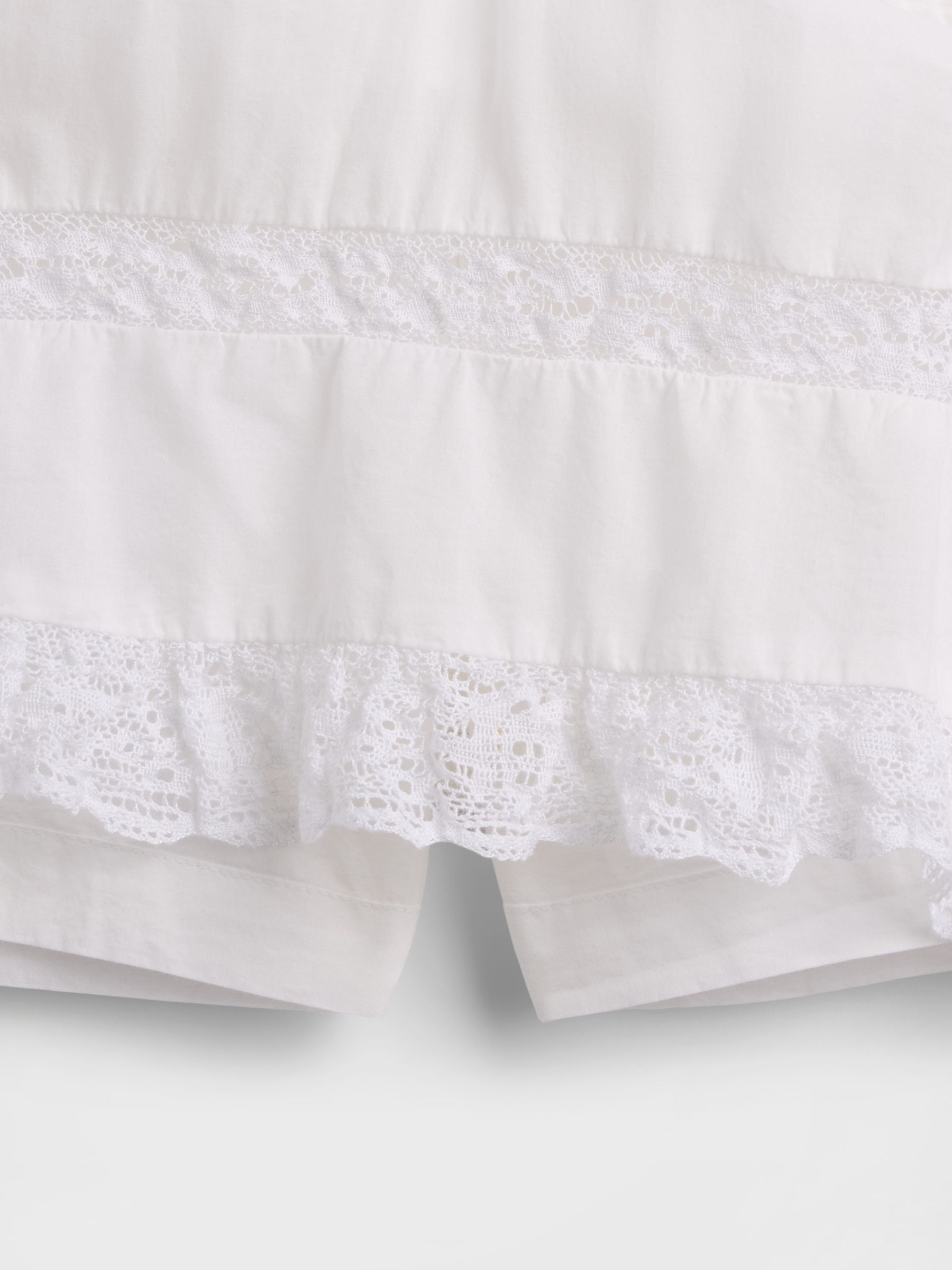 White Pintuck Lace-Trim Easy Mini Skirt - Image 5 of 5