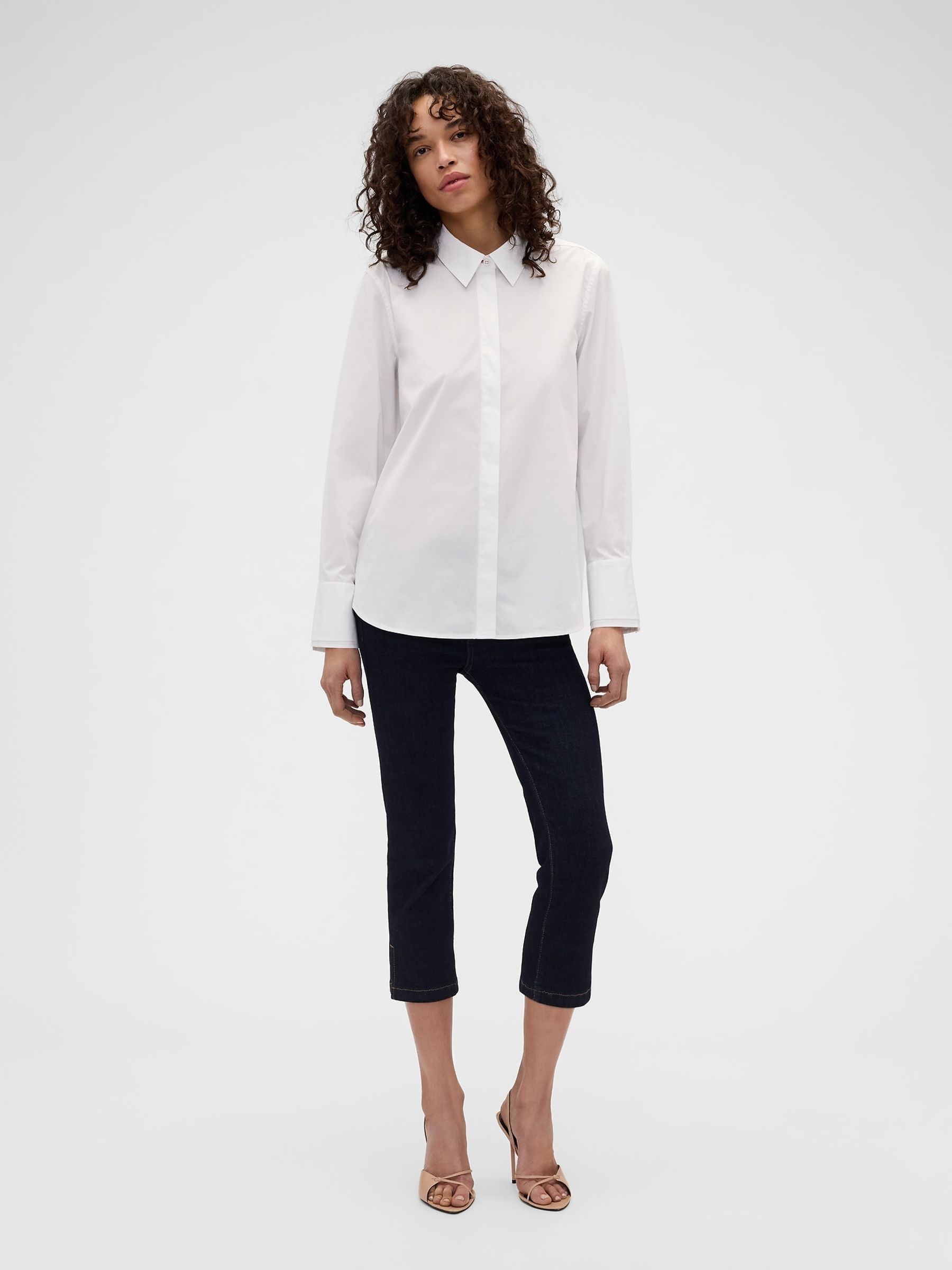 Gap x Victoria Beckham White Relaxed Poplin Shirt - Image 3 of 5
