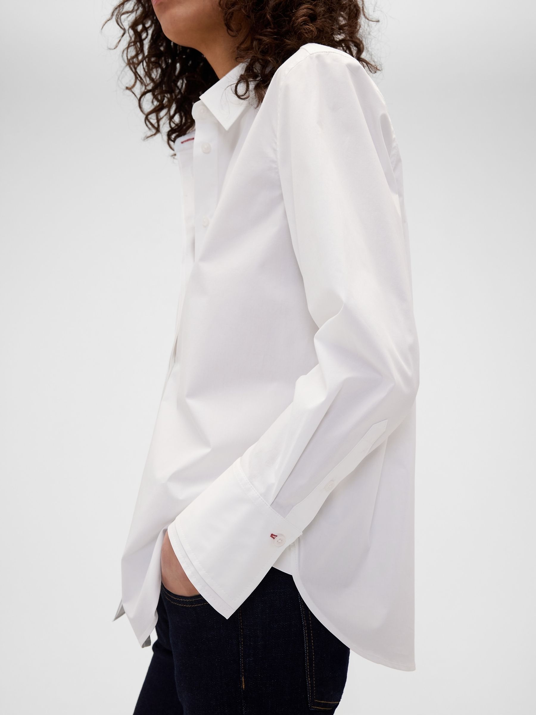 Gap x Victoria Beckham White Relaxed Poplin Shirt - Image 4 of 5