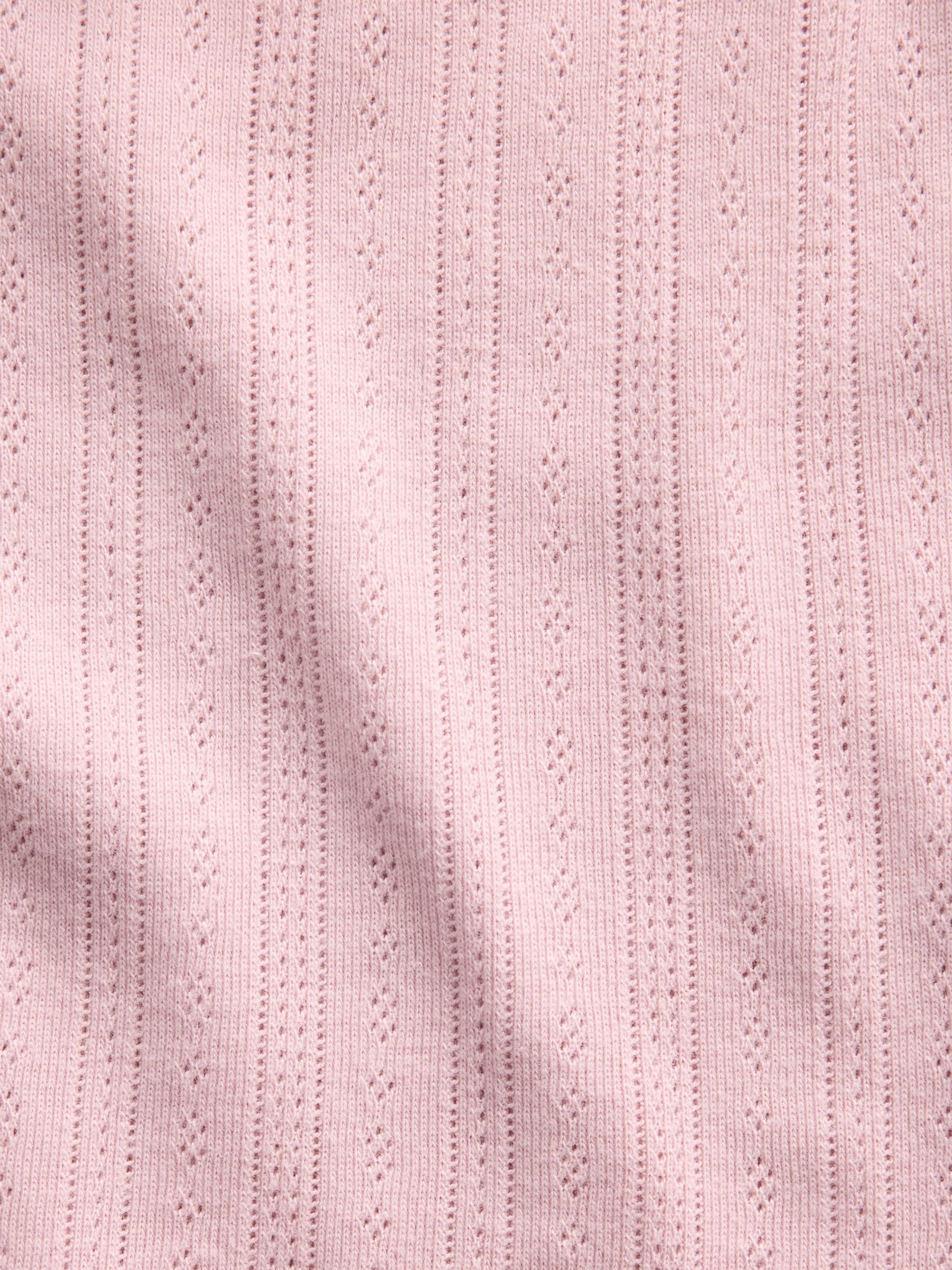 Pink Pointelle Lettuce-Hem Pyjamas Cami Top - Image 4 of 4