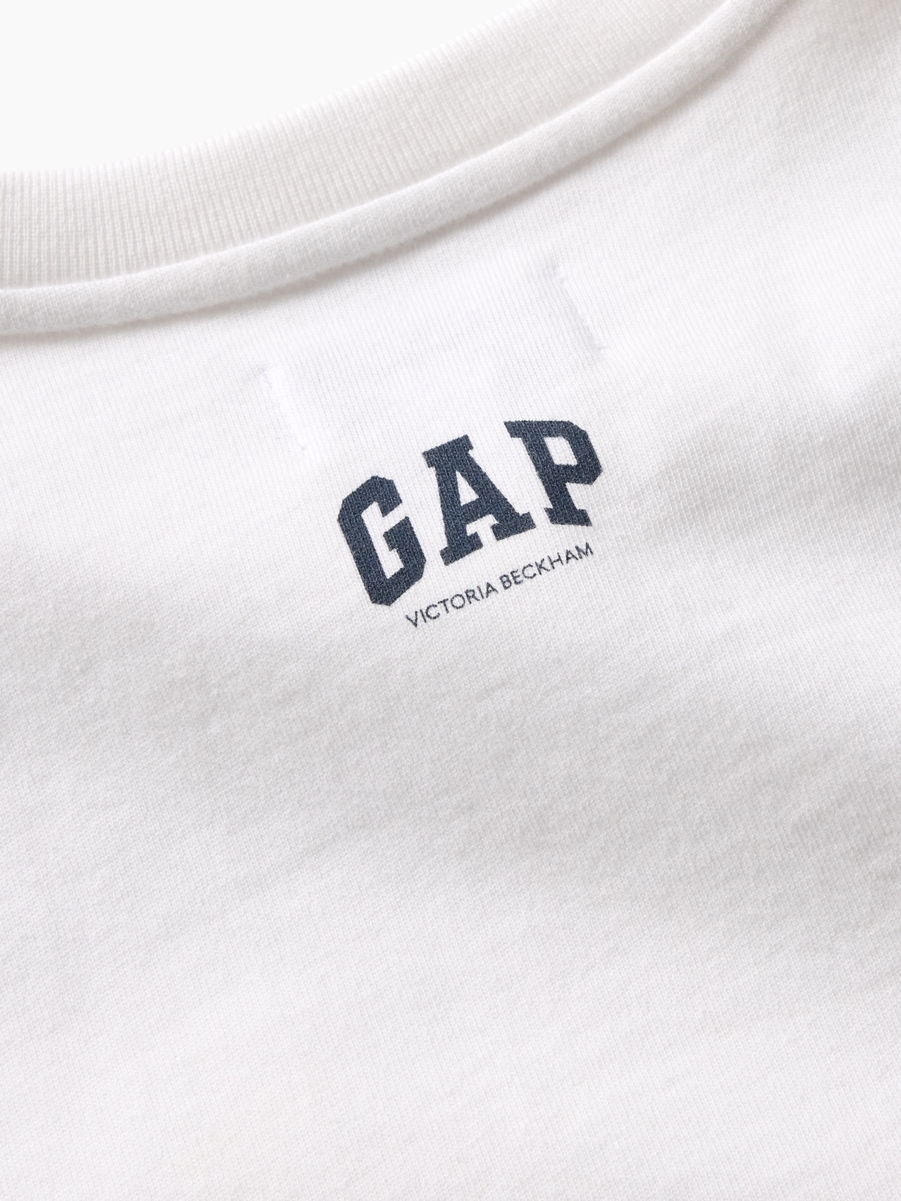 Gap x Victoria Beckham White Logo Crop T-Shirt - Image 4 of 5