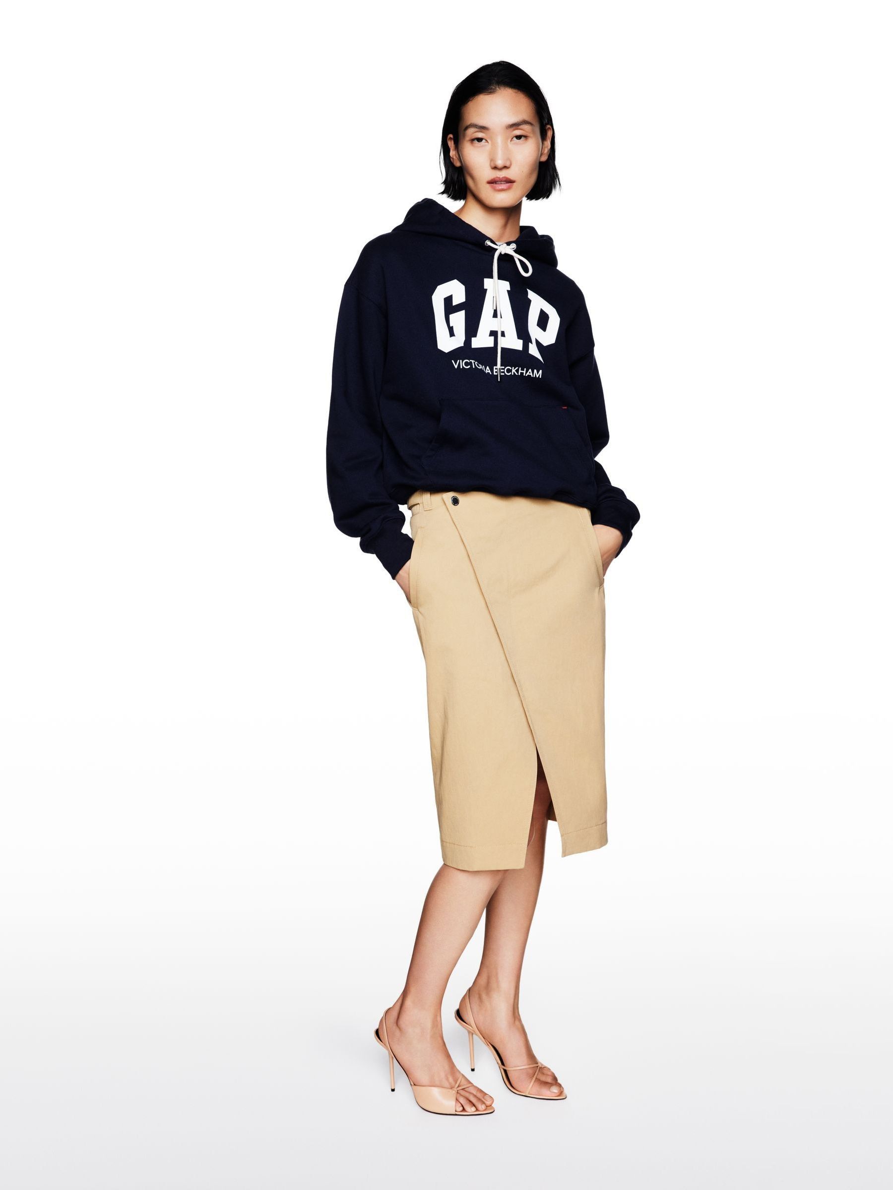 Gap x Victoria Beckham Navy Extra Heavyweight French Terry Hoodie - Image 2 of 6