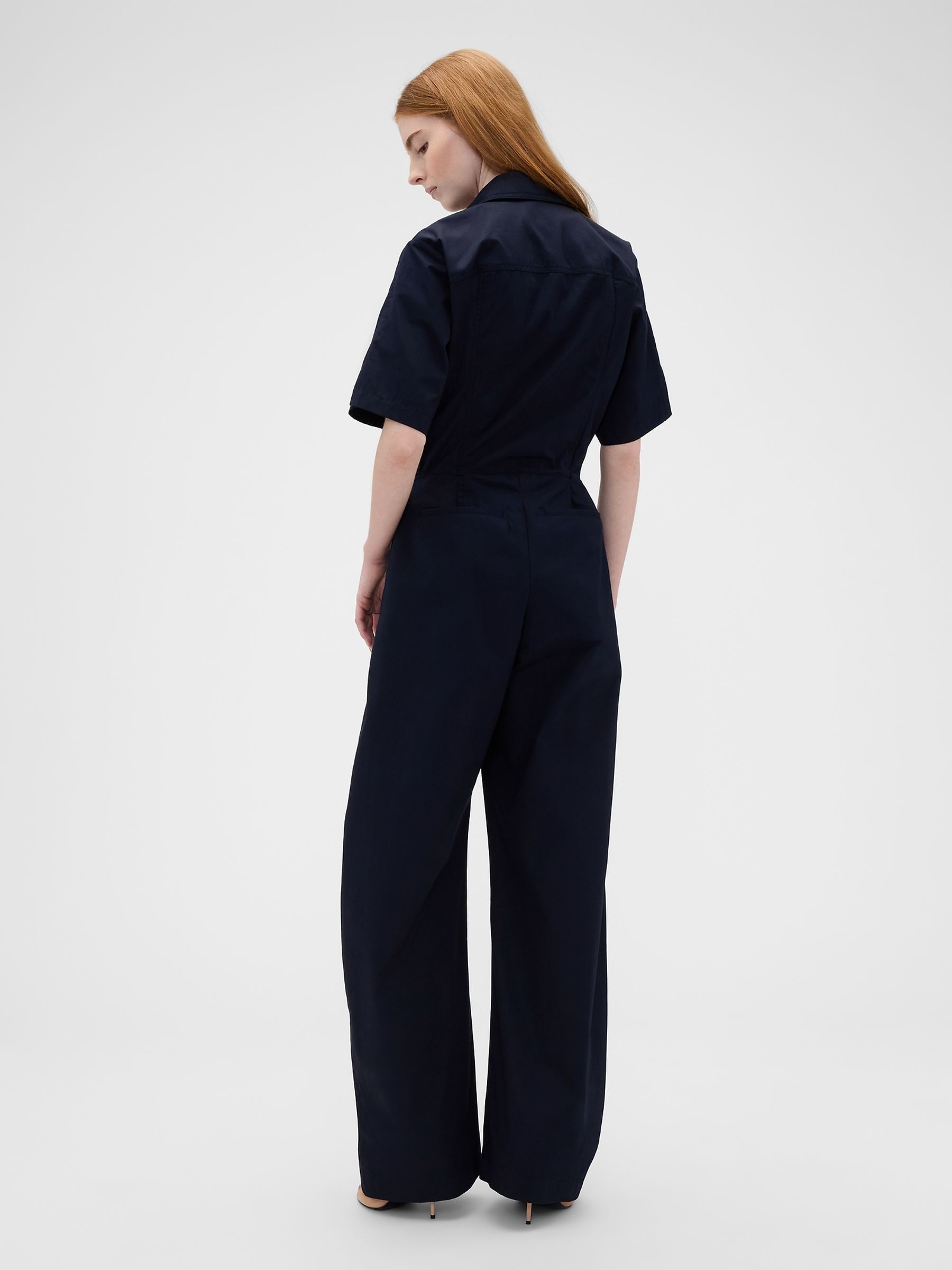 Gap x Victoria Beckham Navy Loose Utility Jumpsuit - Image 3 of 8