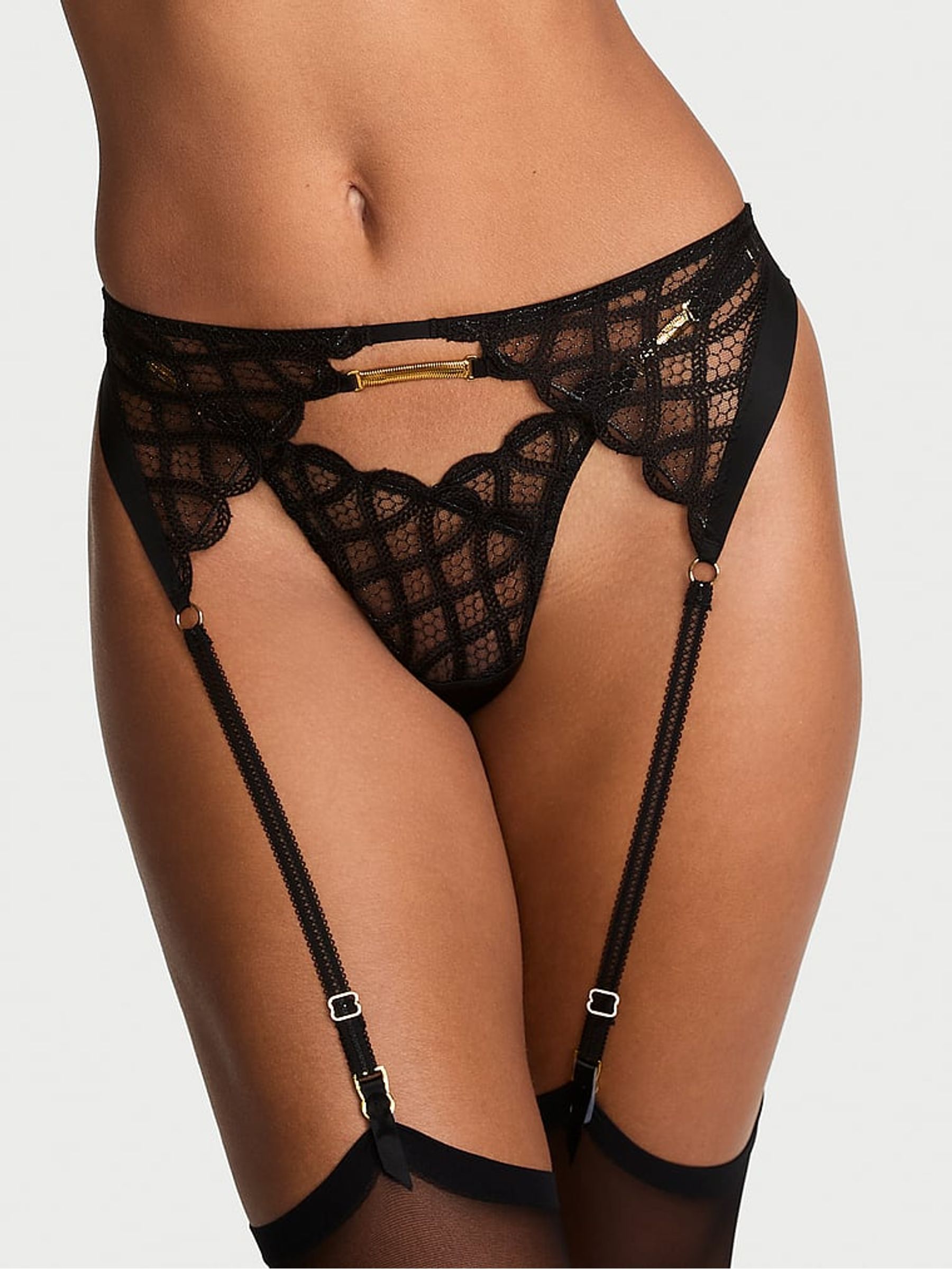 Black Viper Embroidery Garter Belt - Image 2 of 3 Black Viper Embroidery Garter Belt - Image 2 of 3