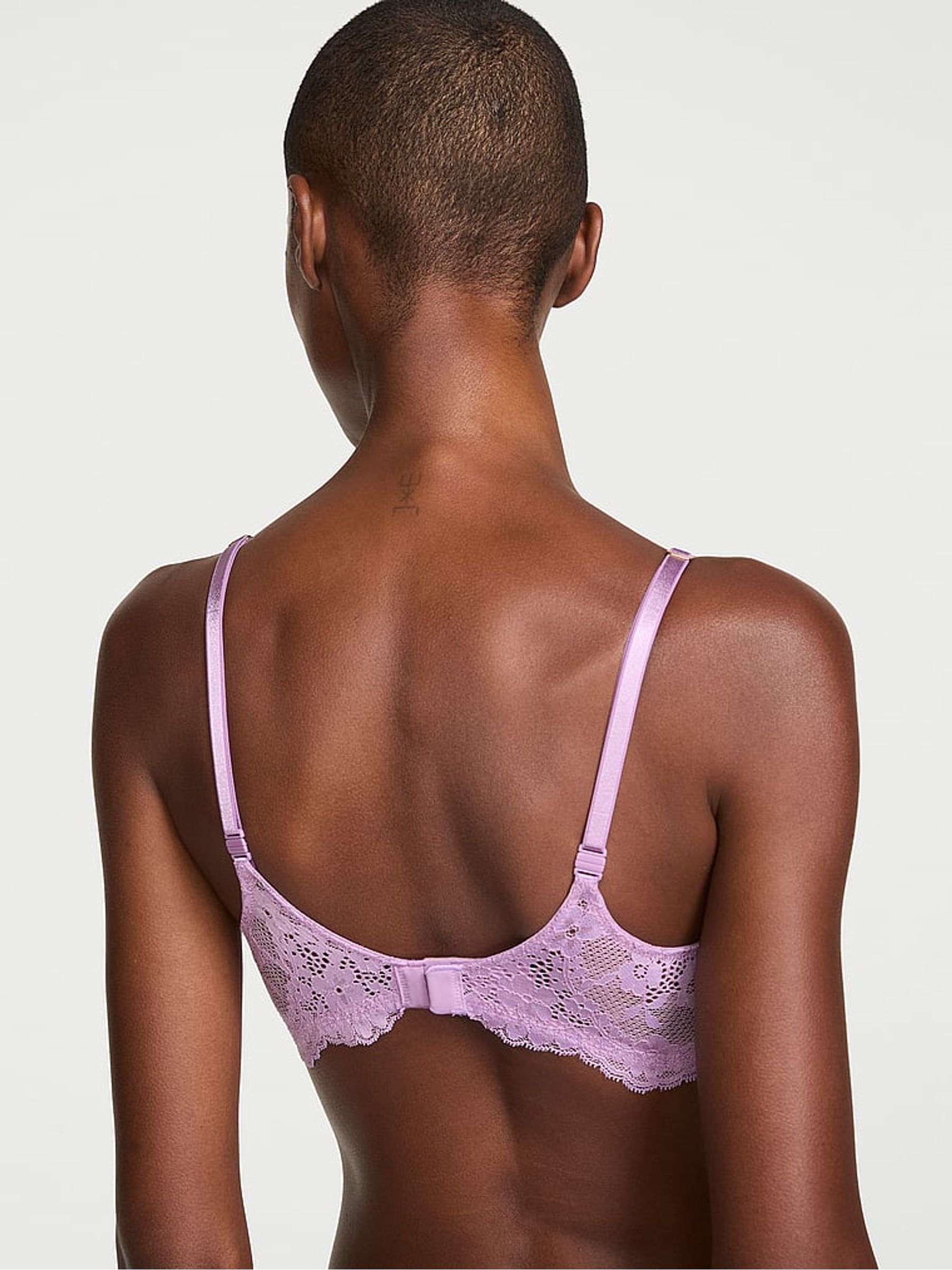Alluring Lilac Purple Lightly Lined Demi Lace Bra - Image 2 of 2 Alluring Lilac Purple Lightly Lined Demi Lace Bra - Image 2 of 2