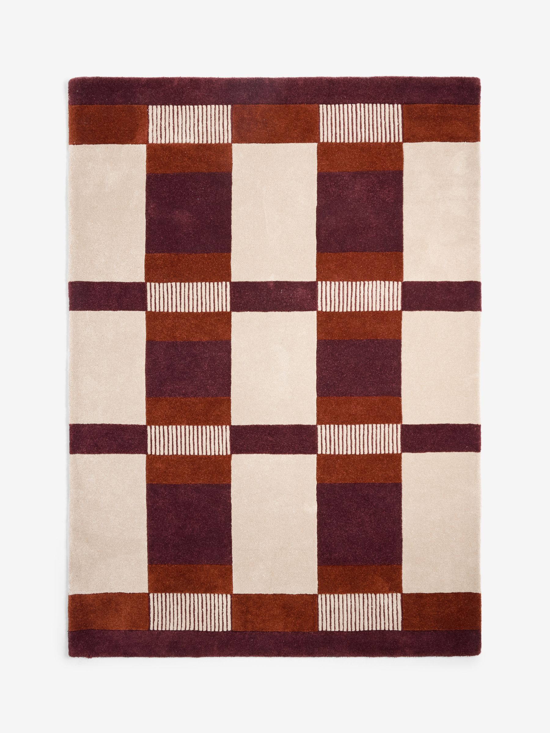 Franka Stripe Rug in Burgundy Red - Image 5 of 5
