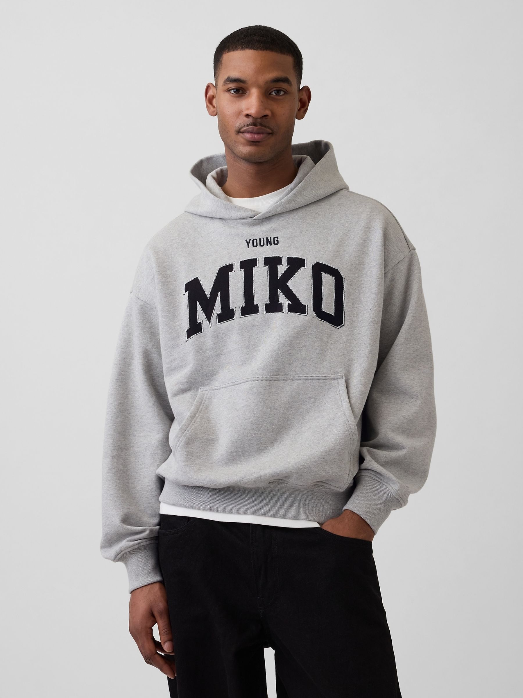 Grey Young Miko Heavyweight Logo Hoodie - Image 1 of 6 Grey Young Miko Heavyweight Logo Hoodie - Image 1 of 6