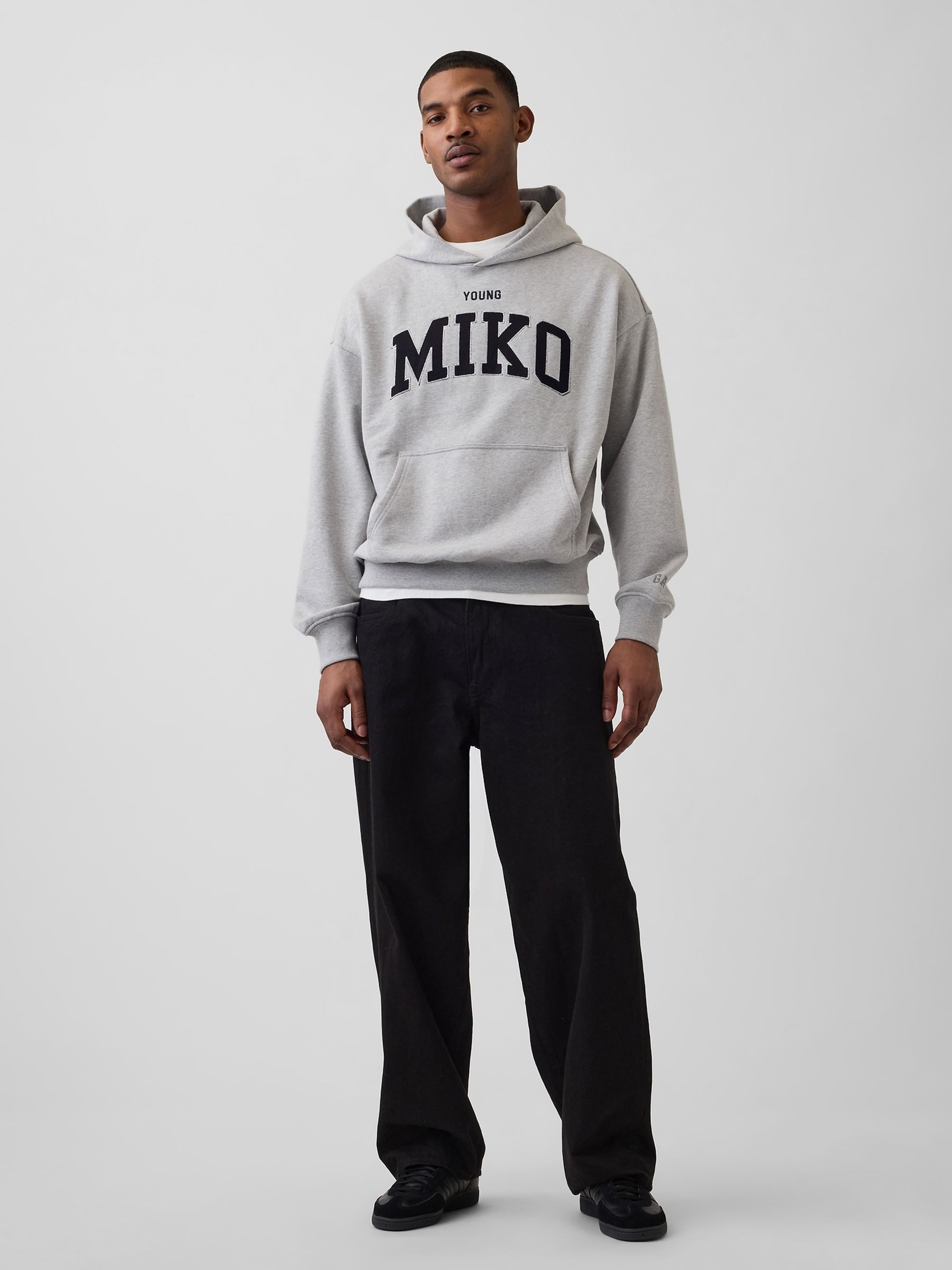 Grey Young Miko Heavyweight Logo Hoodie - Image 2 of 6