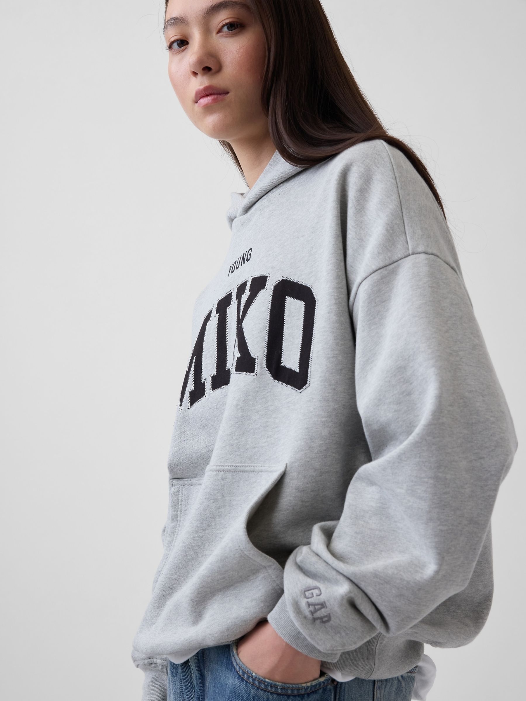Grey Young Miko Heavyweight Logo Hoodie - Image 7 of 8
