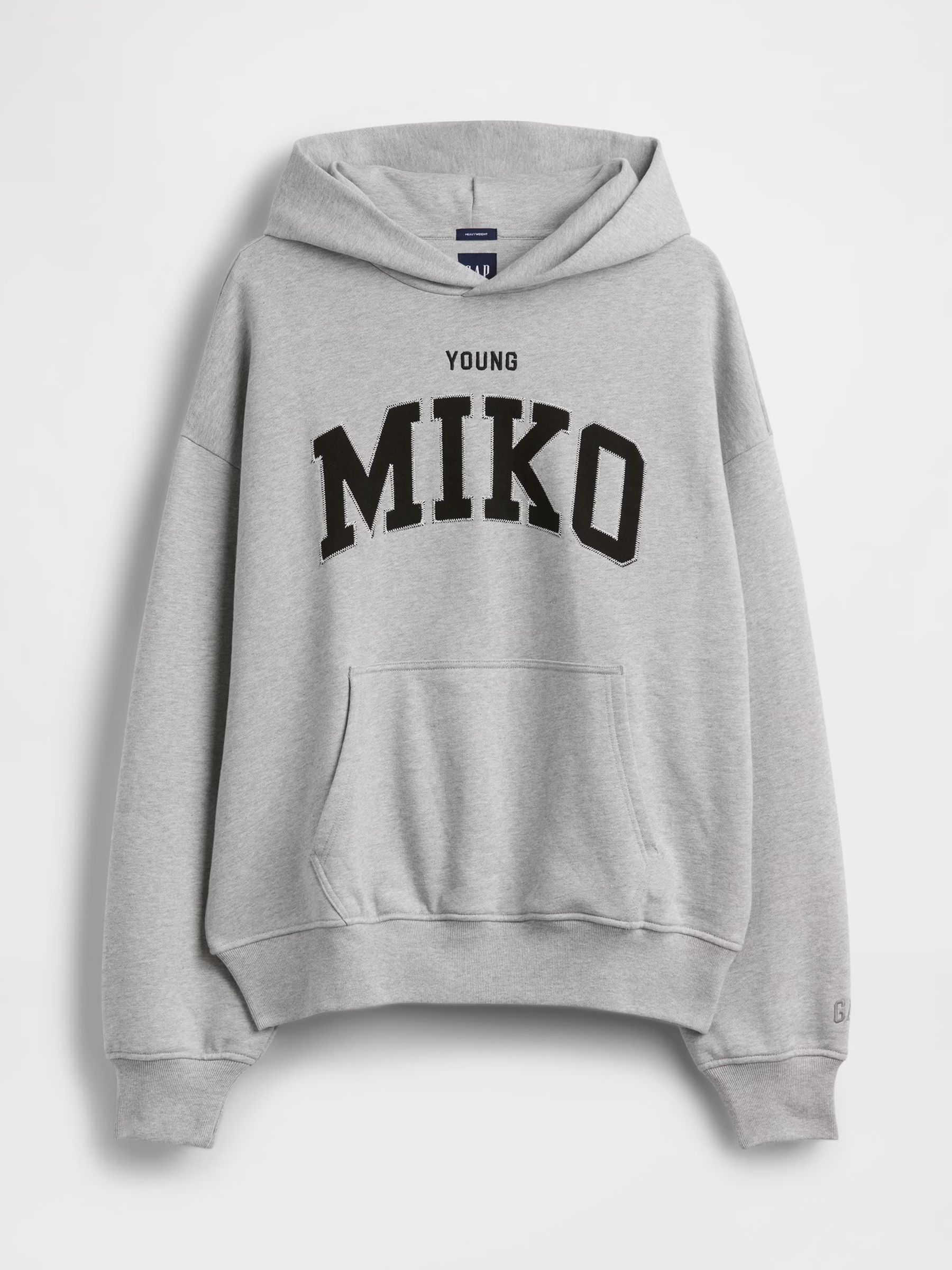 Grey Young Miko Heavyweight Logo Hoodie - Image 8 of 8 Grey Young Miko Heavyweight Logo Hoodie - Image 8 of 8