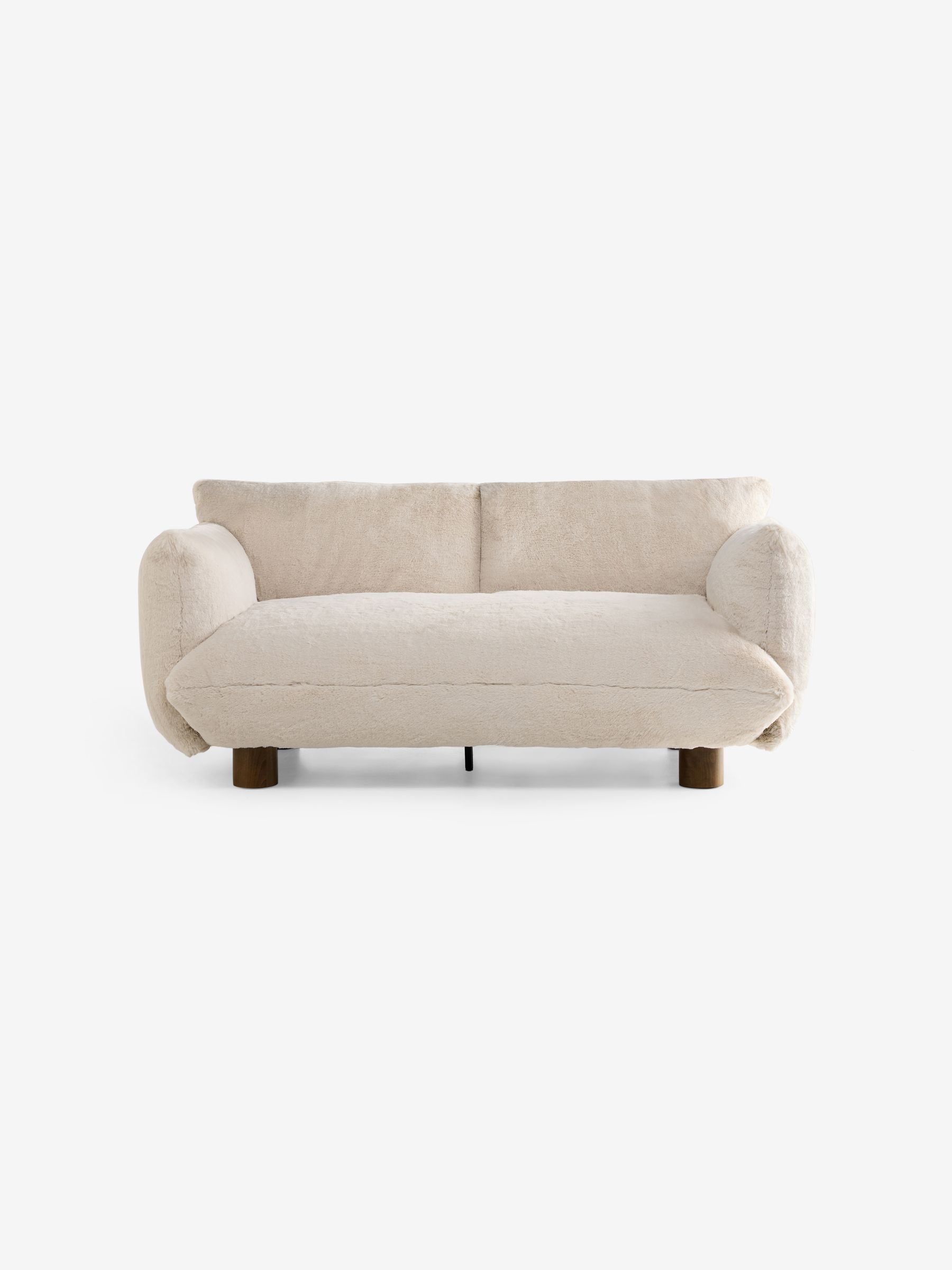 Jude 2 Seater Sofa in Taupe Natural Arctic Faux Fur - Image 1 of 3 Jude 2 Seater Sofa in Taupe Natural Arctic Faux Fur - Image 1 of 3