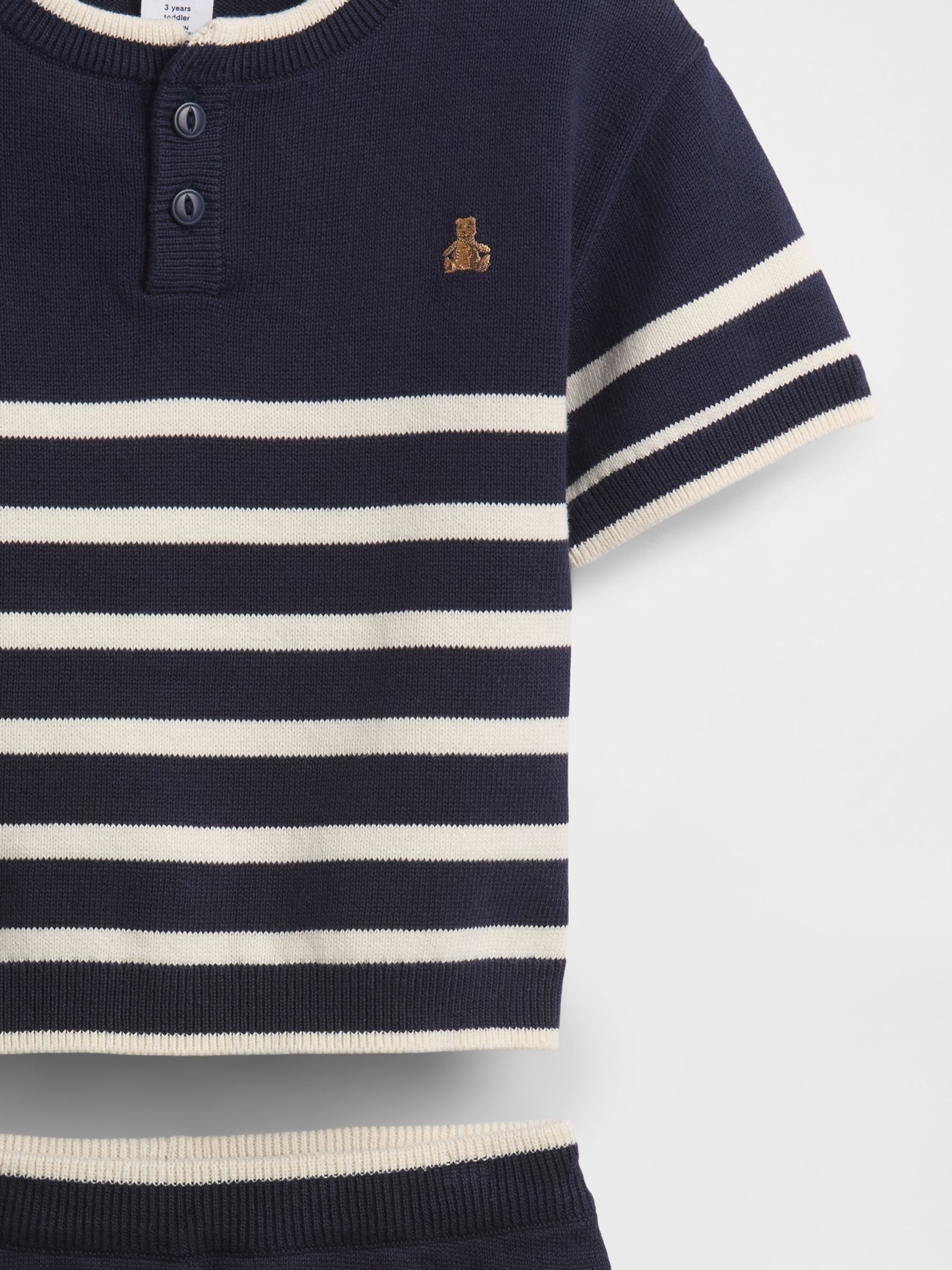 Navy Henley Stripe knitted Set - Image 4 of 4