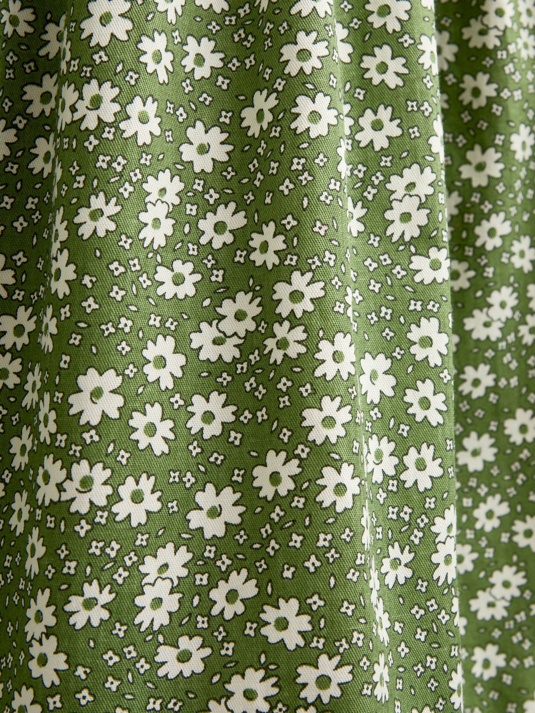 Olive Green Ditsy Floral Collared Floral Print Dress - Image 4 of 4 Olive Green Ditsy Floral Collared Floral Print Dress - Image 4 of 4