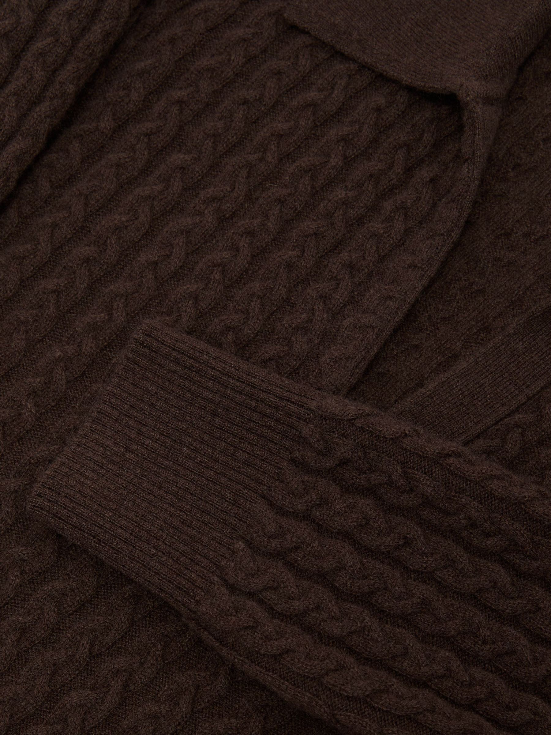 Wool-Cashmere Cable-Knit Collared Jumper in Grape Burgundy - Image 7 of 7