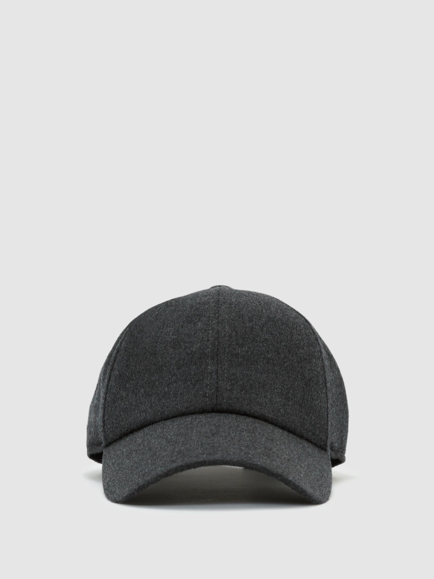 Casquette de baseball en laine et soie mélangées, couleur anthracite - Image 2 de 5