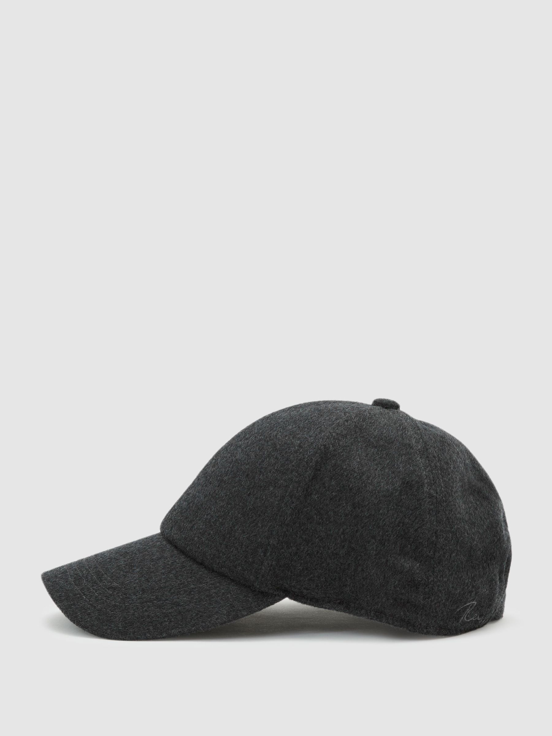 Casquette de baseball en laine et soie mélangées, couleur anthracite - Image 3 de 5