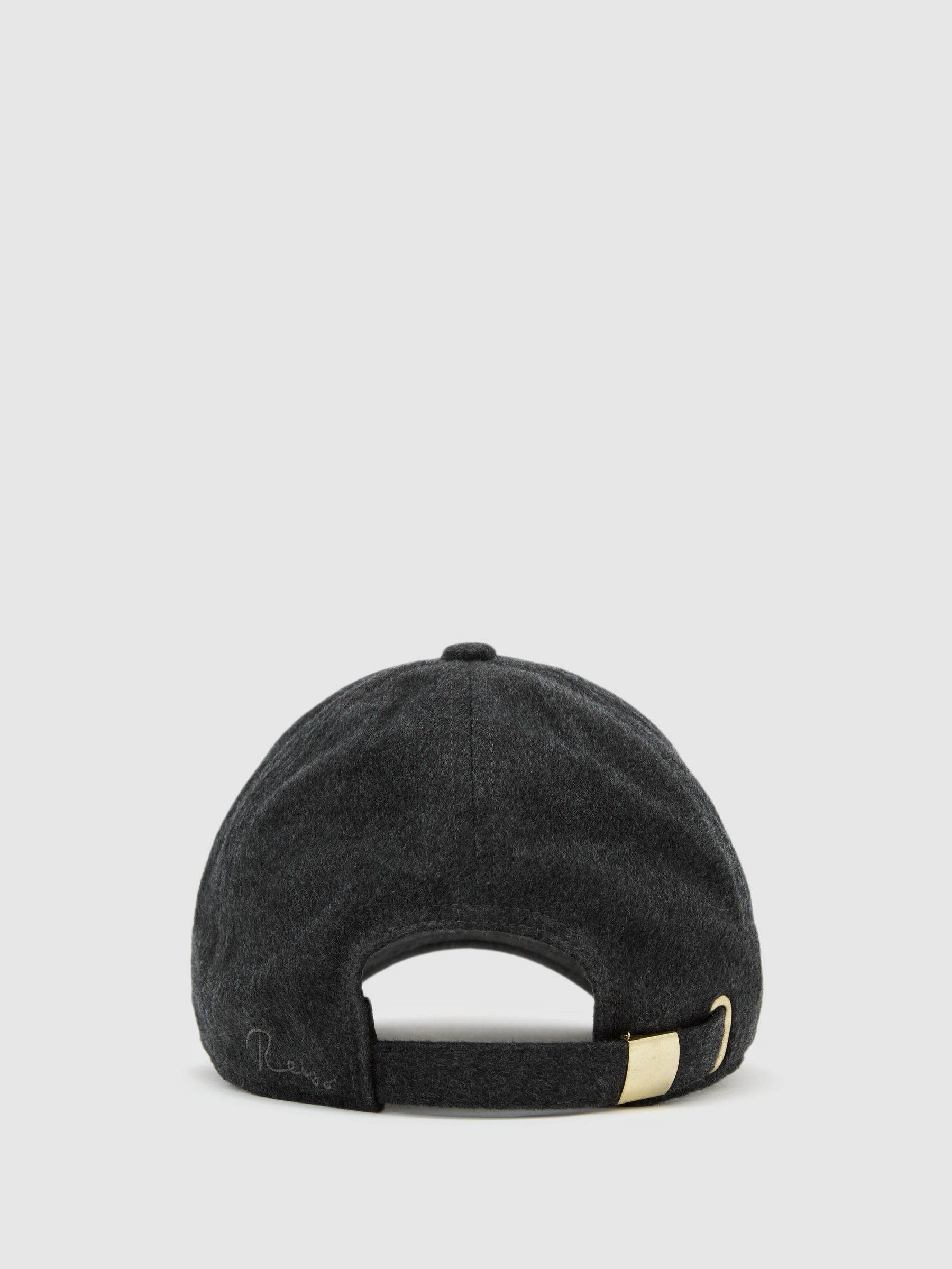 Casquette de baseball en laine et soie mélangées, couleur anthracite - Image 4 de 5