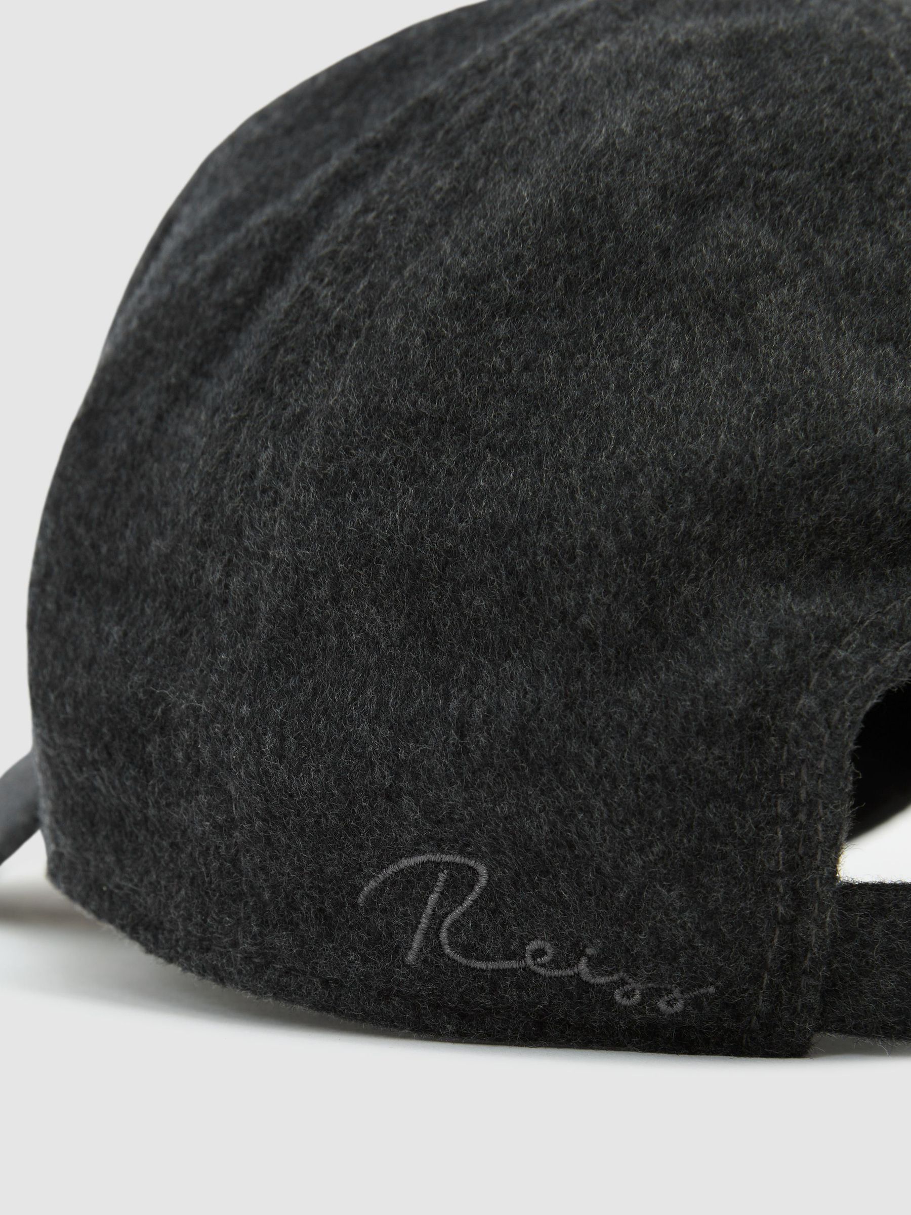 Casquette de baseball en laine et soie mélangées, couleur anthracite - Image 5 de 5