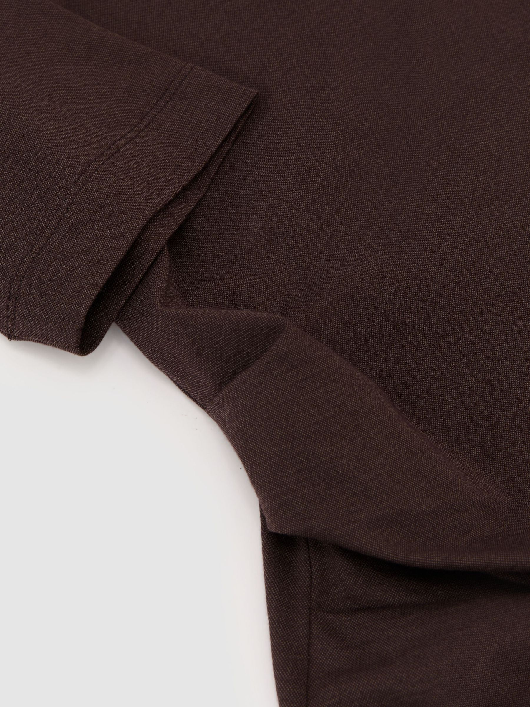 Cotton-Blend High-Neck Draped Top in Grape Burgundy - Image 5 of 5