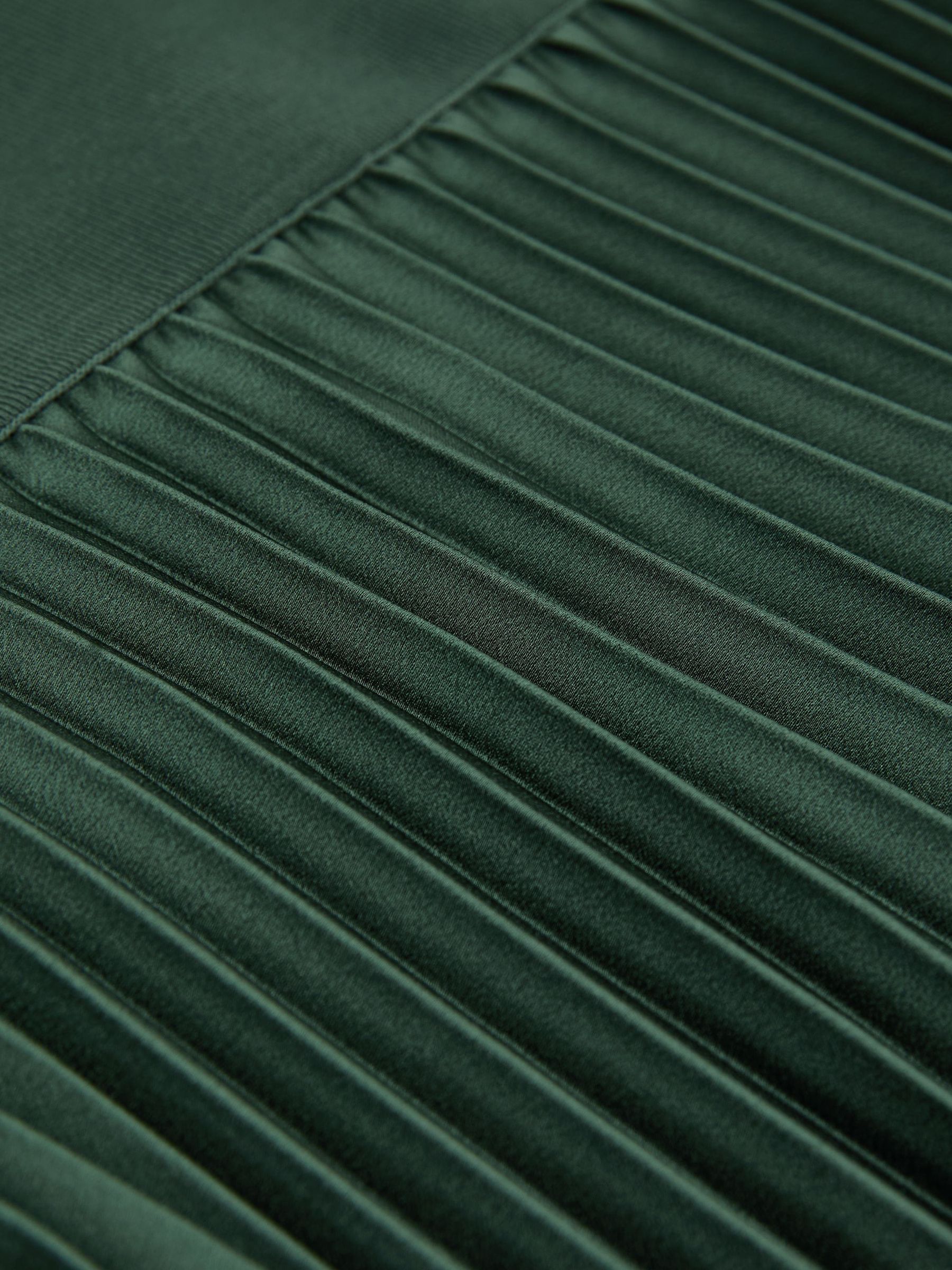 Pleated Midi Skirt in Teal Green - Image 7 of 7