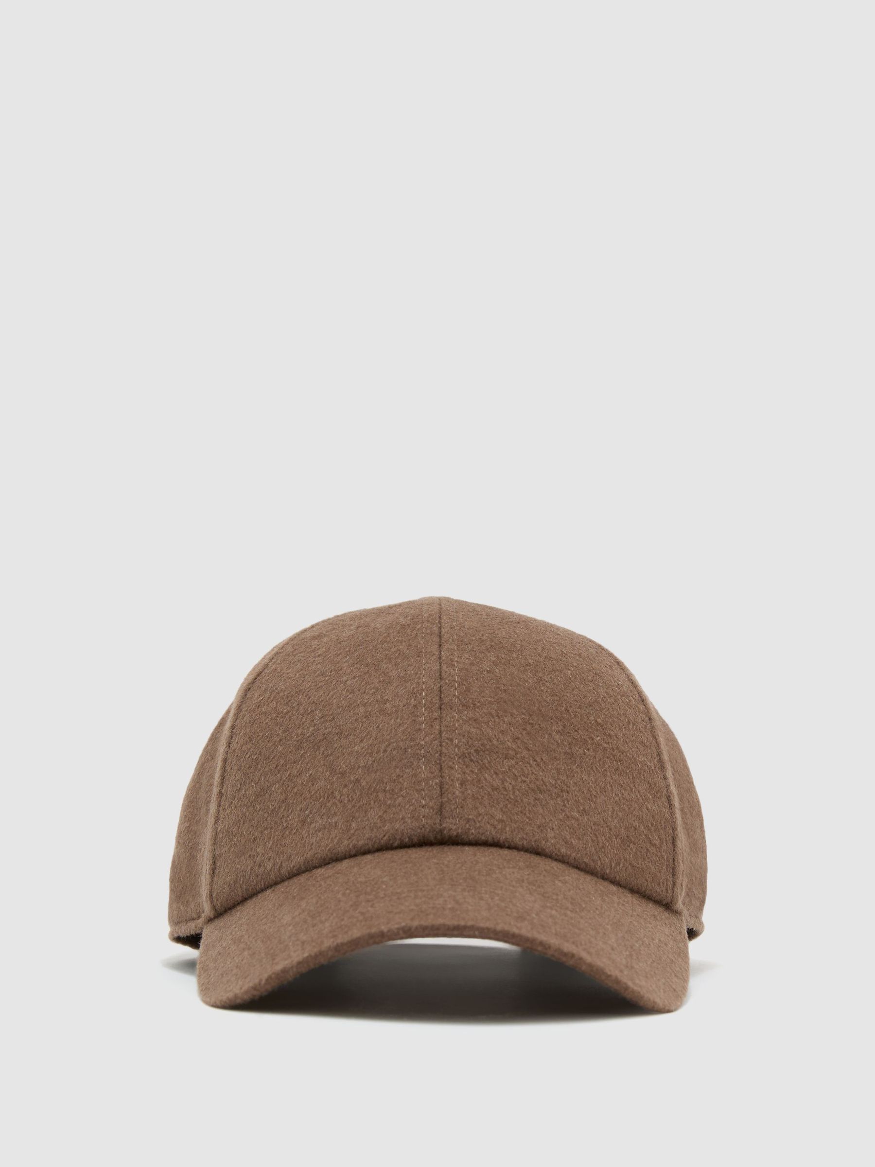 Casquette de baseball en laine et soie couleur taupe foncé - Image 2 de 5
