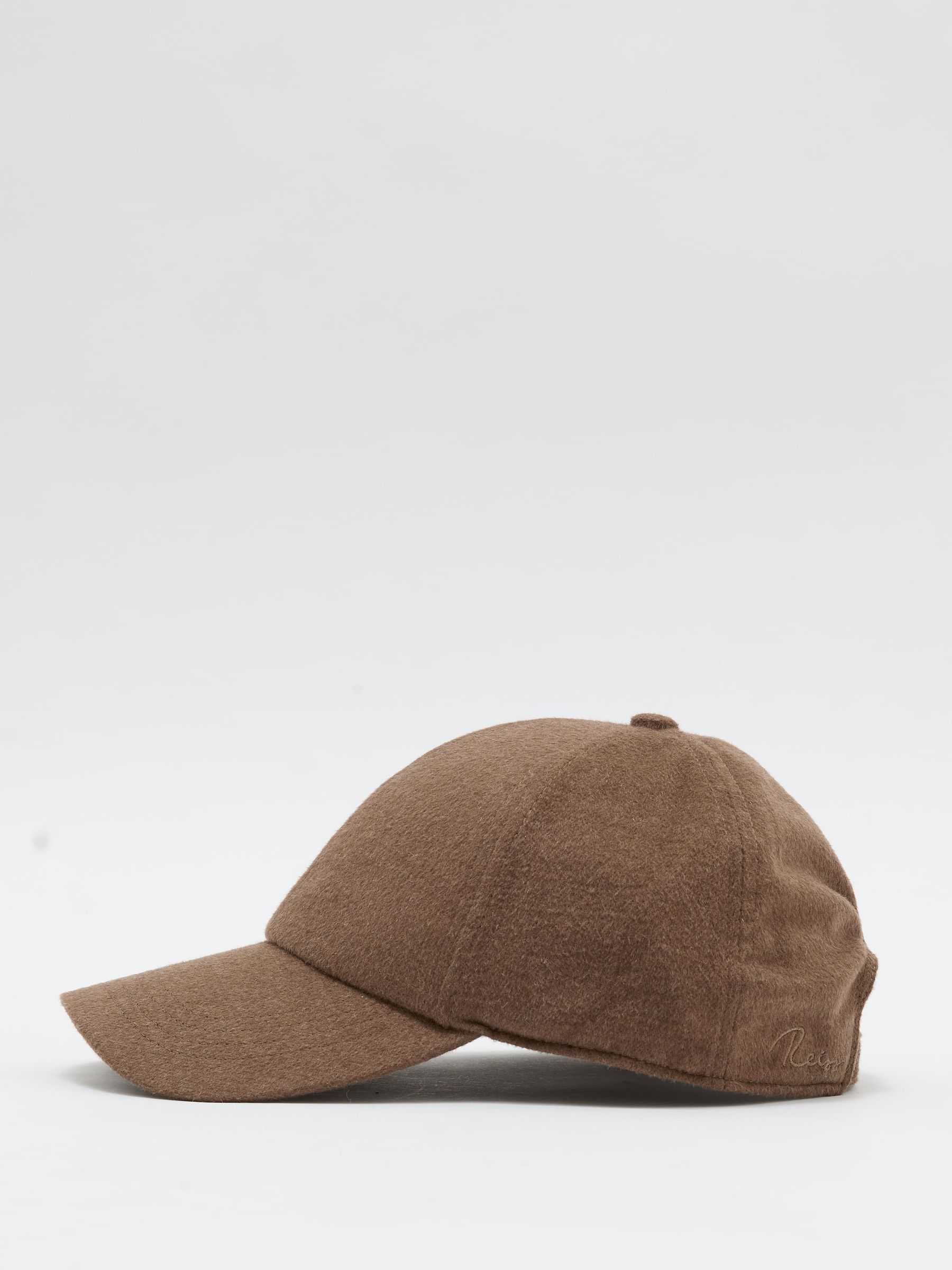 Casquette de baseball en laine et soie couleur taupe foncé - Image 3 de 5